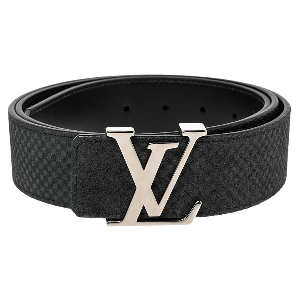 

Louis Vuitton Black Mini Damier Suede Initiales Belt