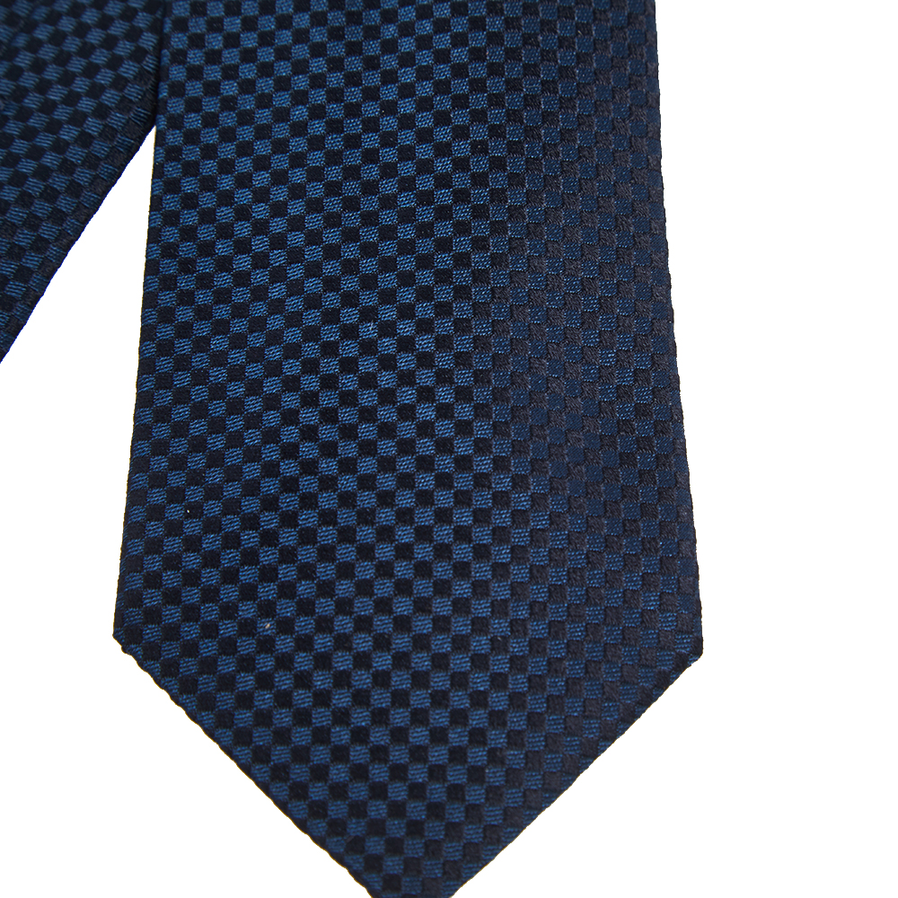 

Louis Vuitton Navy Blue Damier Silk Tie