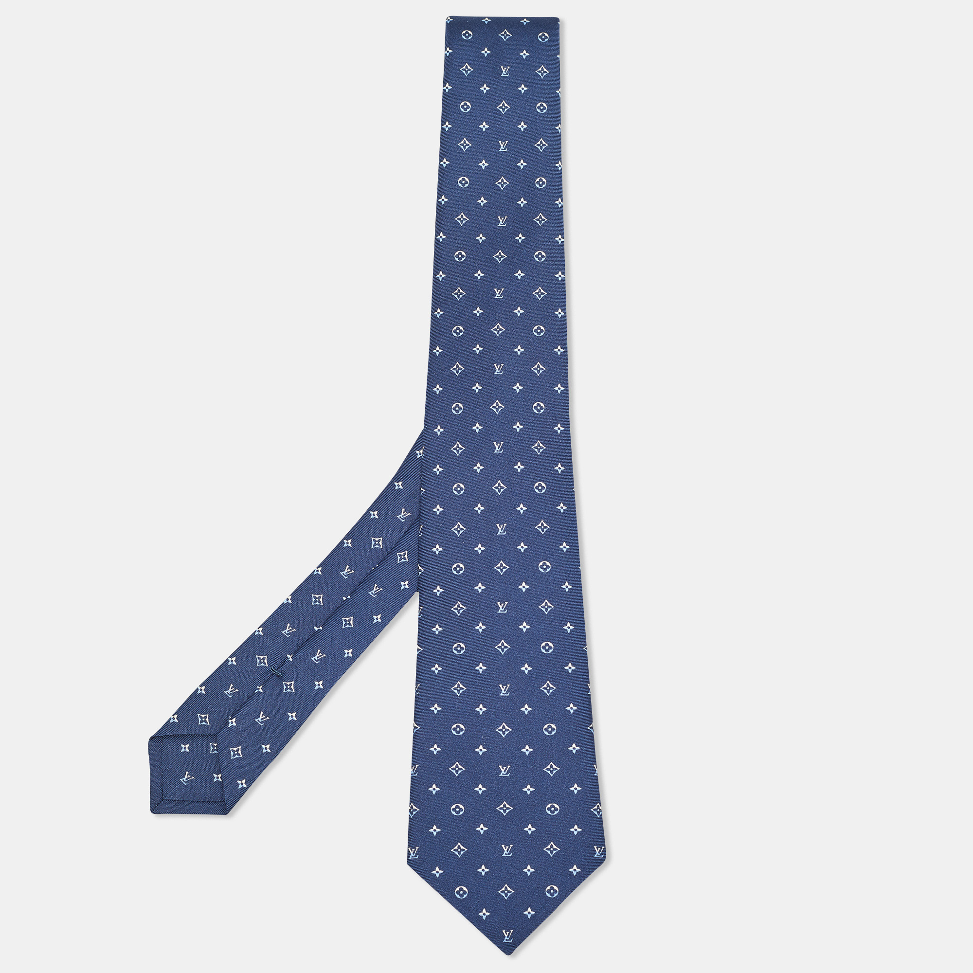 

Louis Vuitton Blue Silk LV Dual Tie