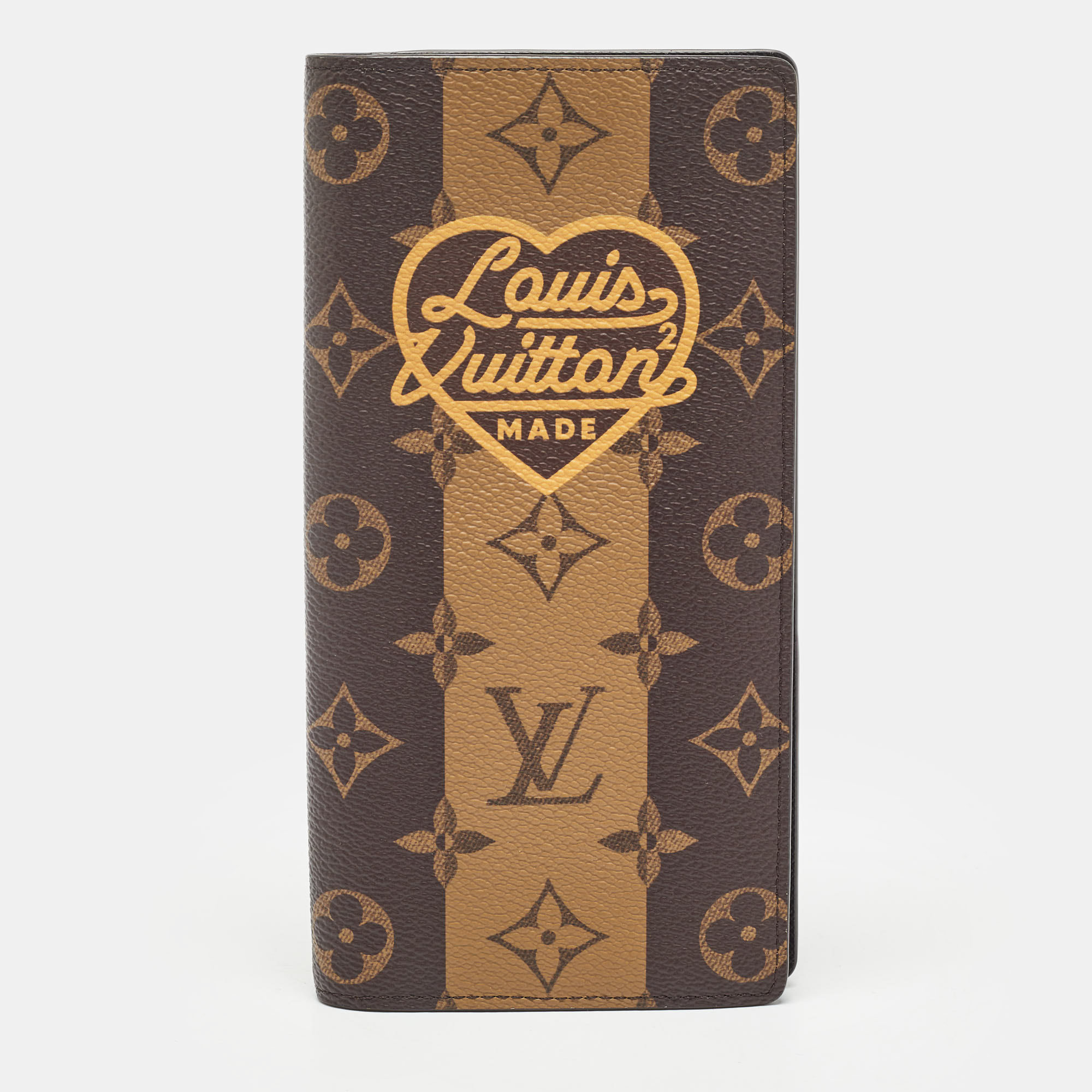 

Louis Vuitton x Nigo Reverse Monogram Stripes Canvas Brazza Wallet, Brown