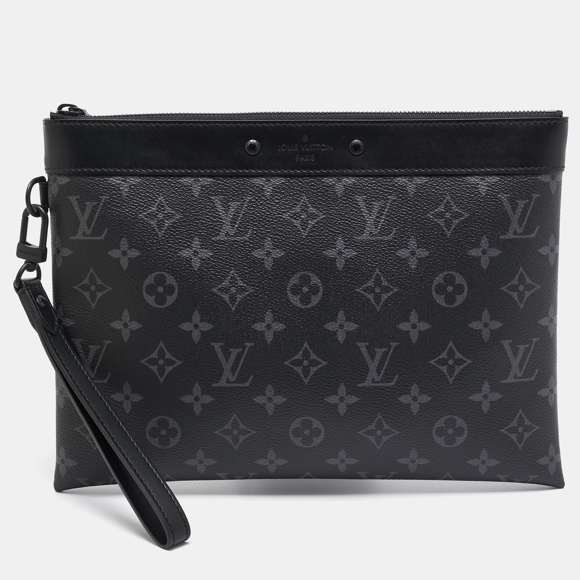 

Louis Vuitton Monogram Eclipse Canvas To-Go Pochette, Black