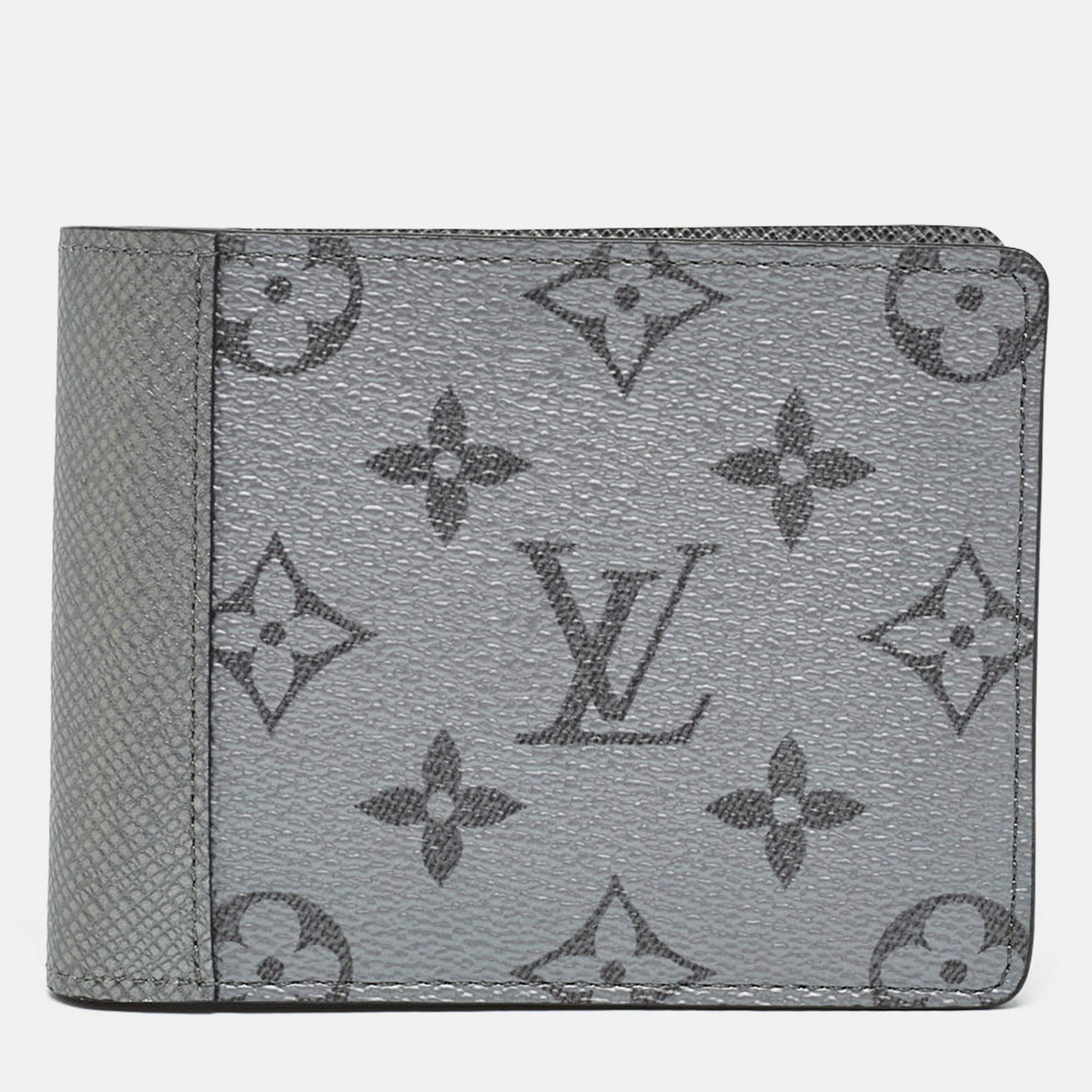 

Louis Vuitton Monogram Eclipse Reverse Canvas Multiple Wallet, Silver