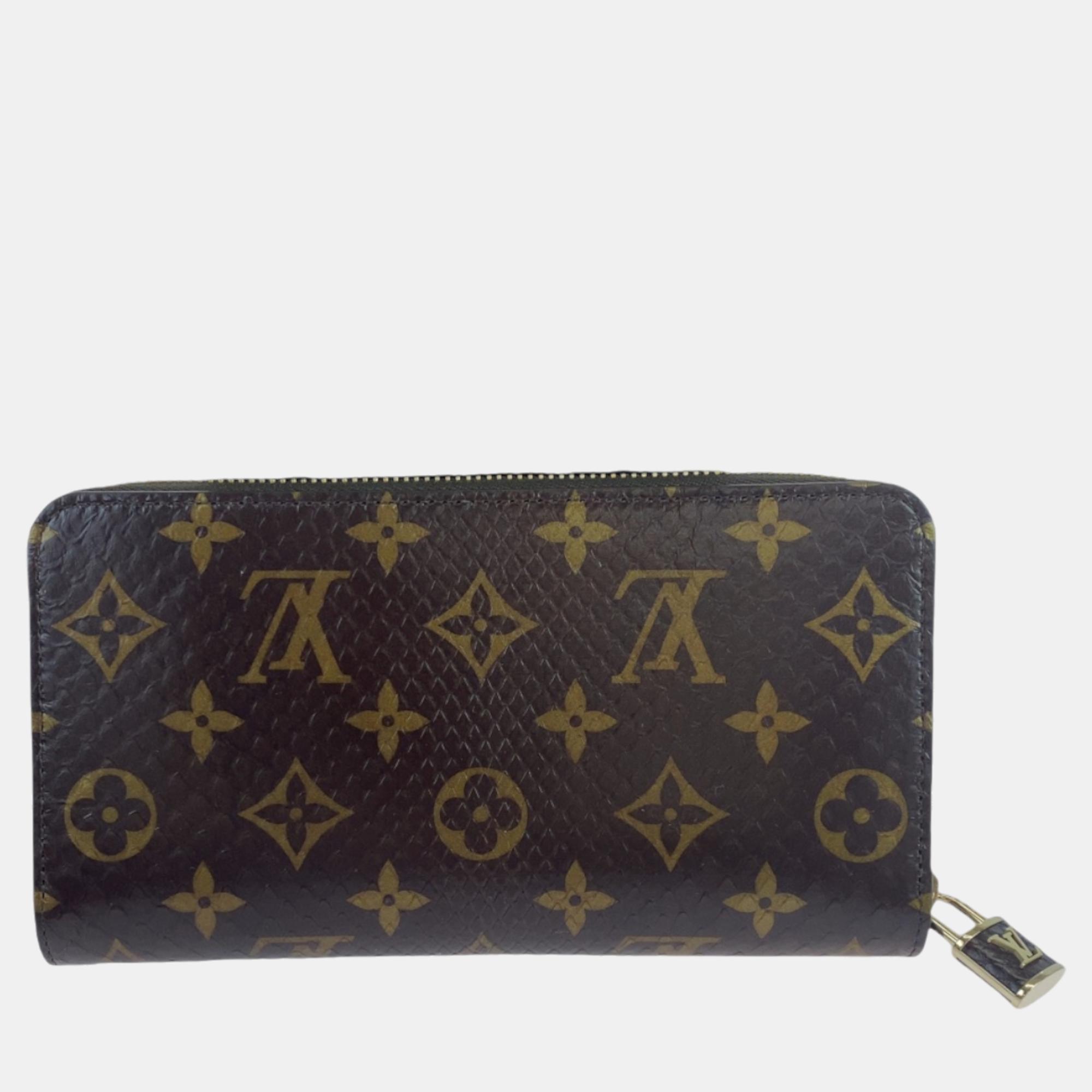 

Louis Vuitton Brown Python Leather Monogram Zippy Wallet