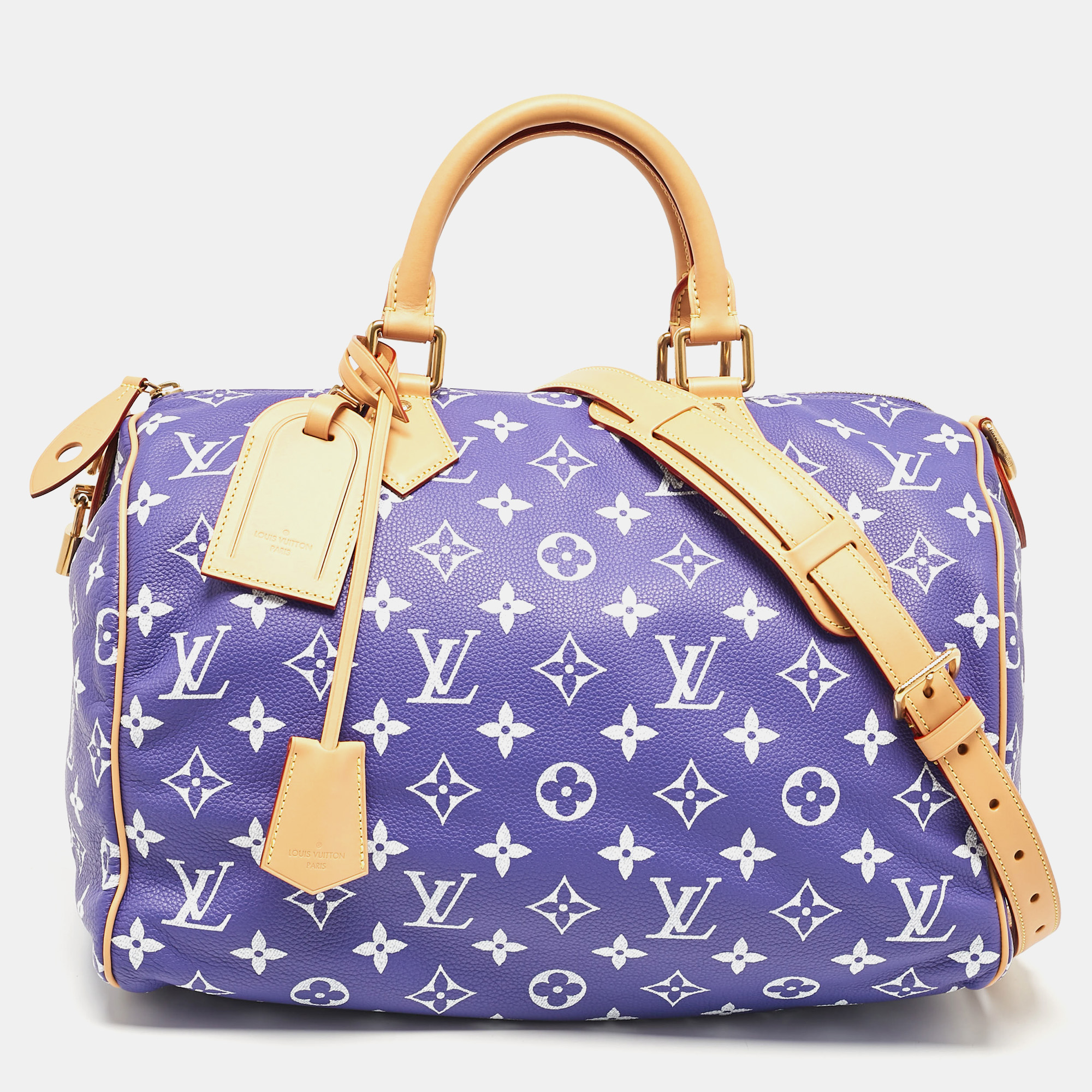 Amethyst Monogram Leather Speedy P9 Bandouliere 40 Bag