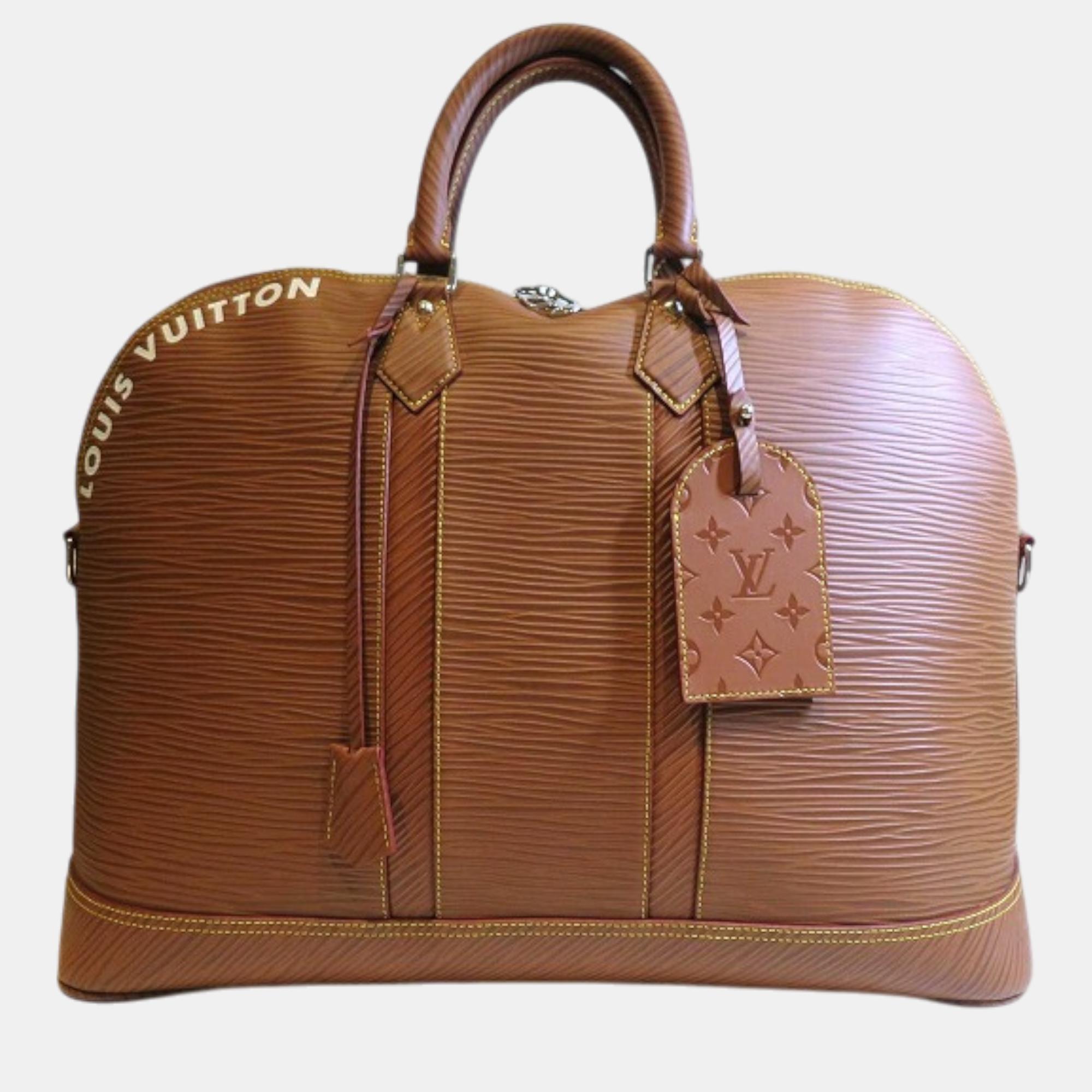 

Louis Vuitton Brown Leather Alma Travel Gm Handbag