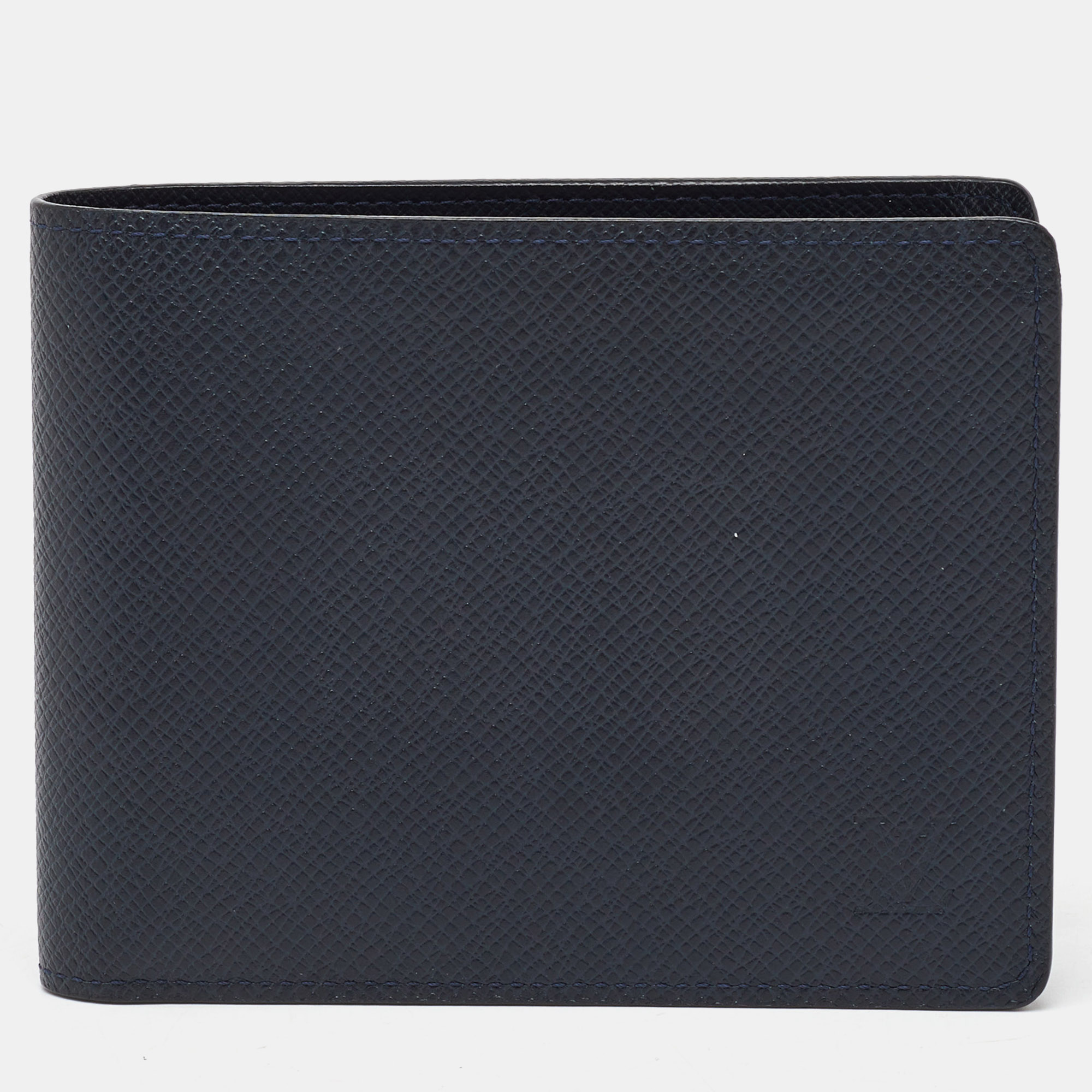 

Louis Vuitton Navy Blue Leather Multiple Bifold Wallet