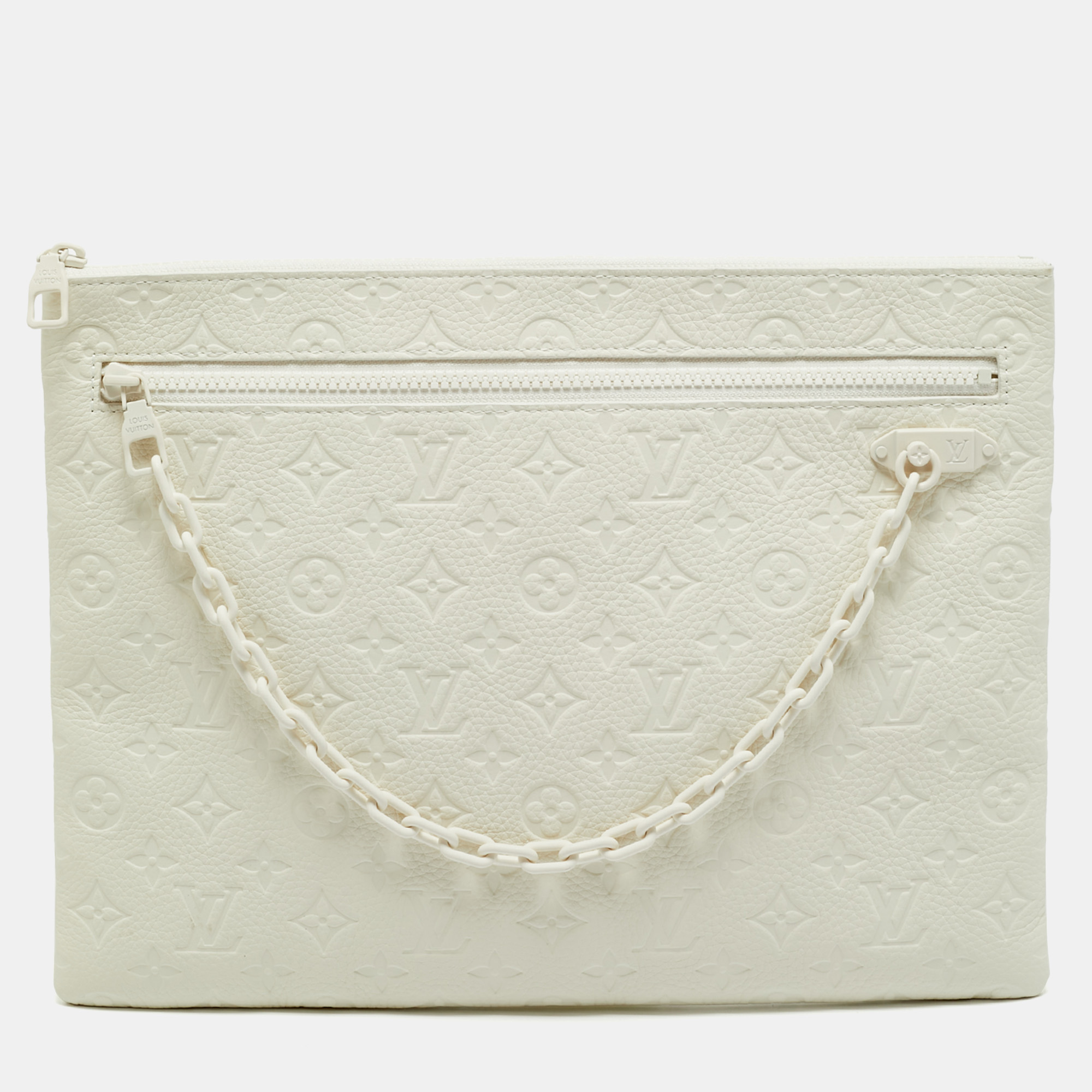 

Louis Vuitton White Monogram Taurillon Leather Solar Ray A4 Pouch
