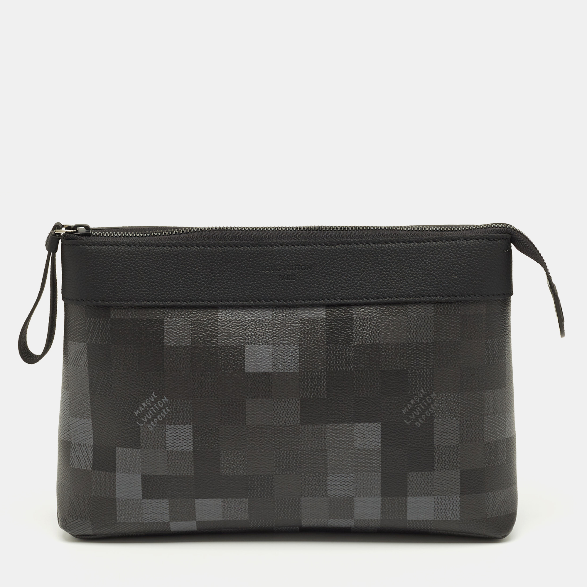 

Louis Vuitton Black Damoflage Canvas Pochette Voyage Souple