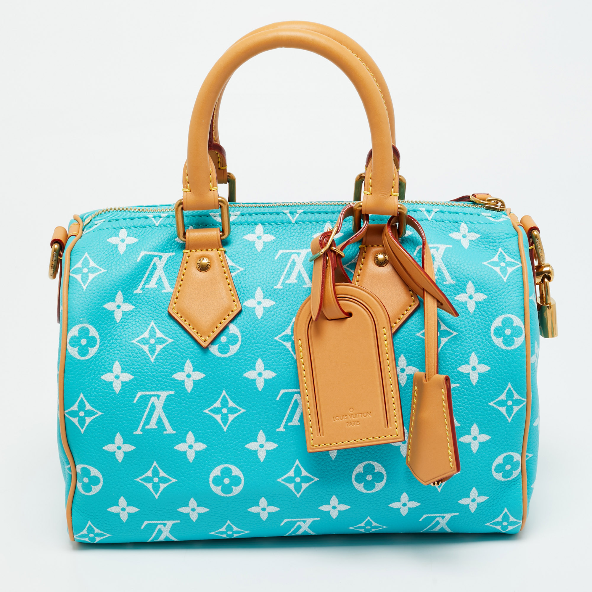 

Louis Vuitton Turquoise Monogram Leather Speedy P9 Bandouliere 25 Bag, Blue