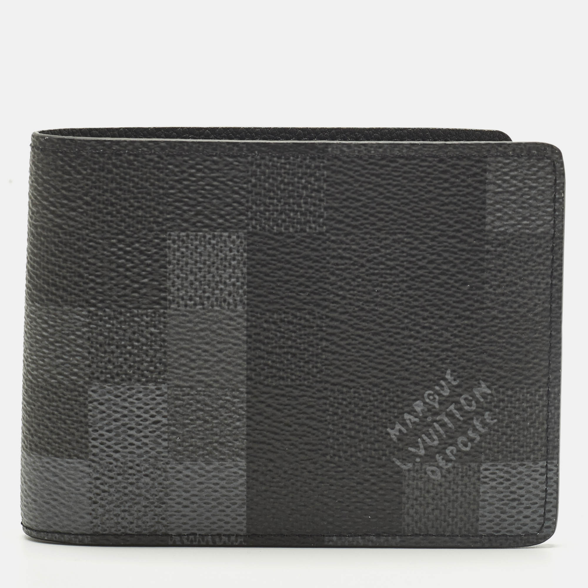 

Louis Vuitton Slender Damoflage Canvas Wallet, Black