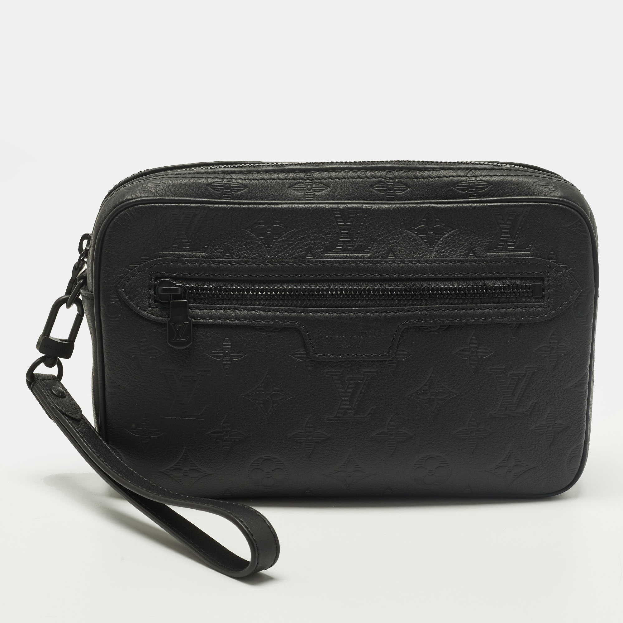 

Louis Vuitton Kasai Black Monogram Shadow Embossed Leather Pochette