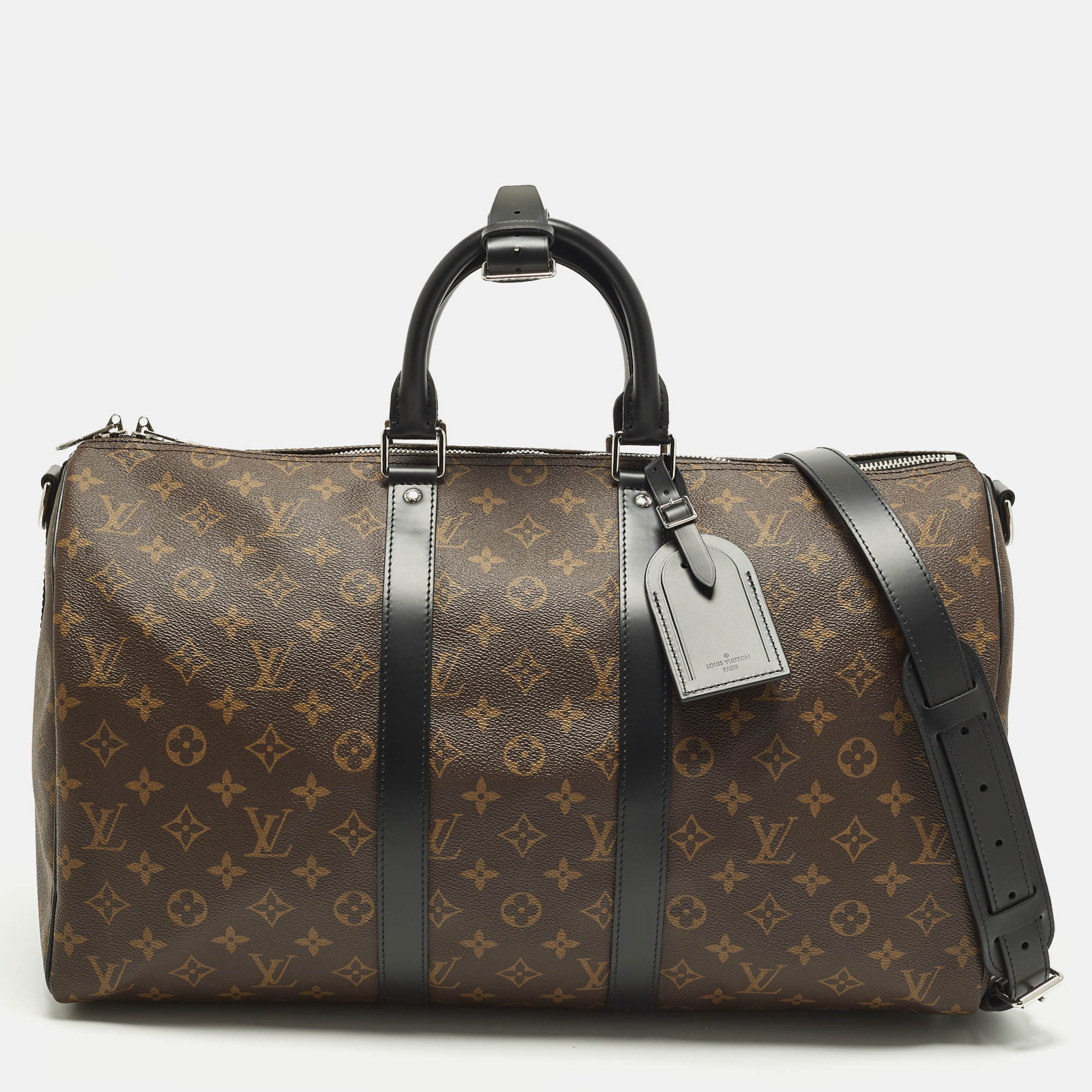 

Louis Vuitton Keepall Bandouliere 45 Monogram Macassar Canvas Duffel Bag, Brown