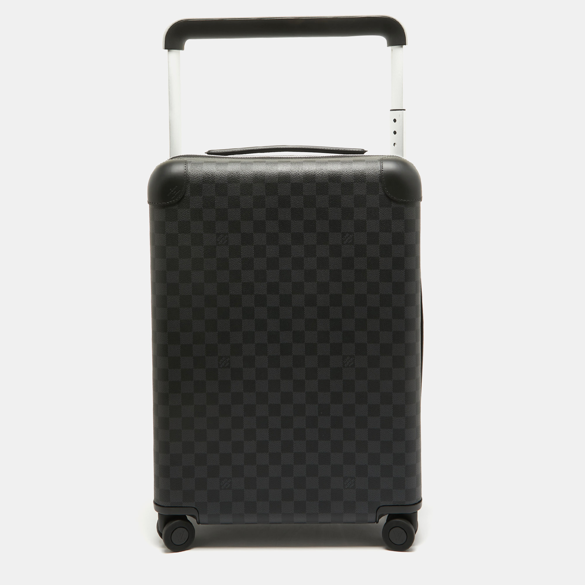 Pre-owned Louis Vuitton Damier Graphite Canvas Horizon 55 Suitcase In Black