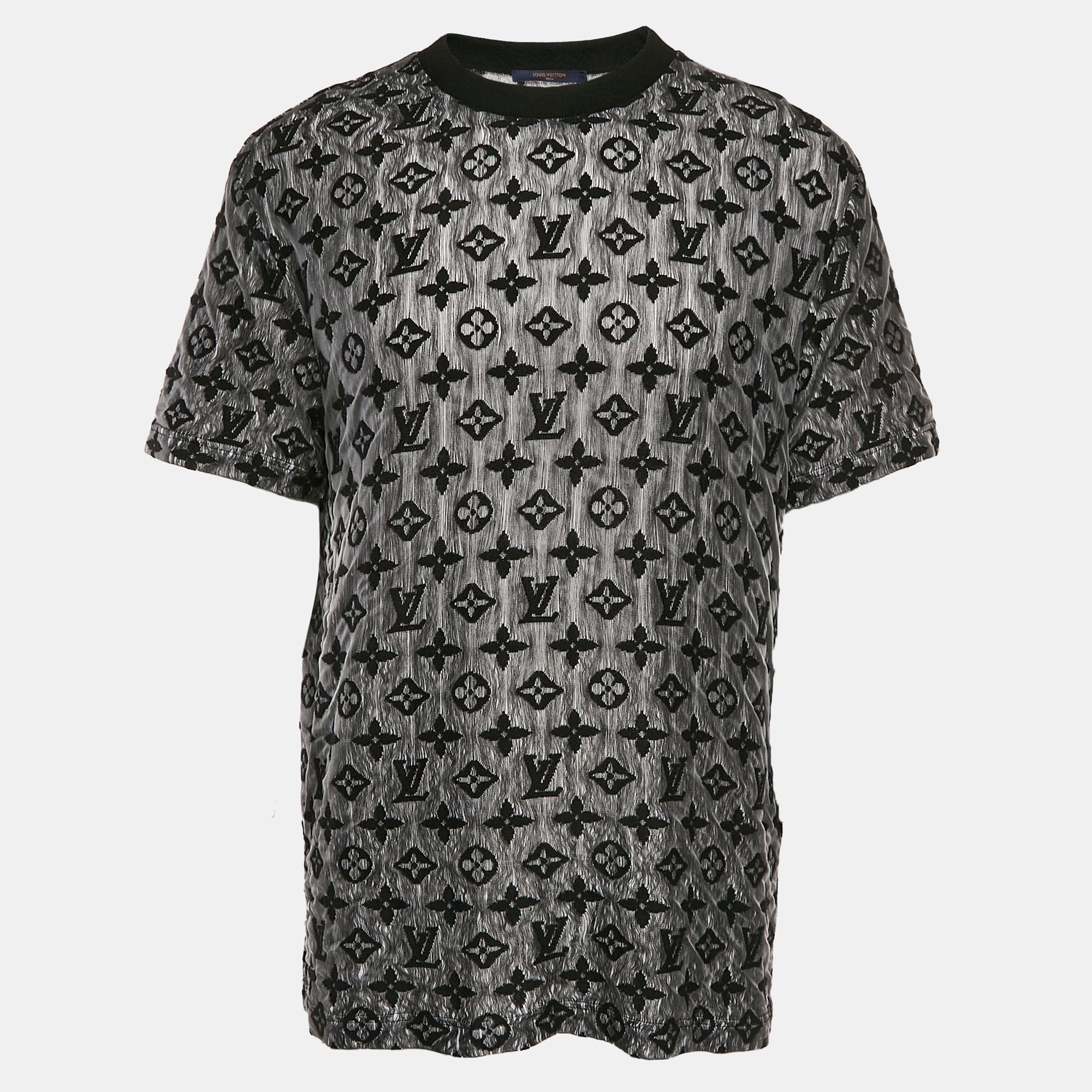 

Louis Vuitton Black Monogram Cotton Crew Neck T-Shirt L