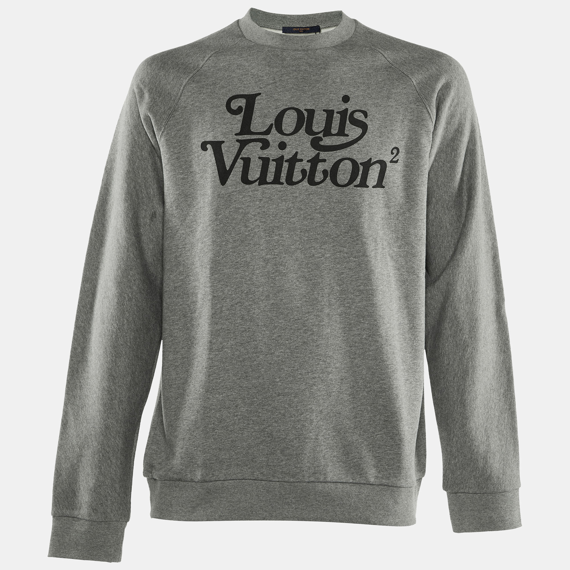 

Louis Vuitton x Nigo Grey Logo Print Cotton Sweatshirt L