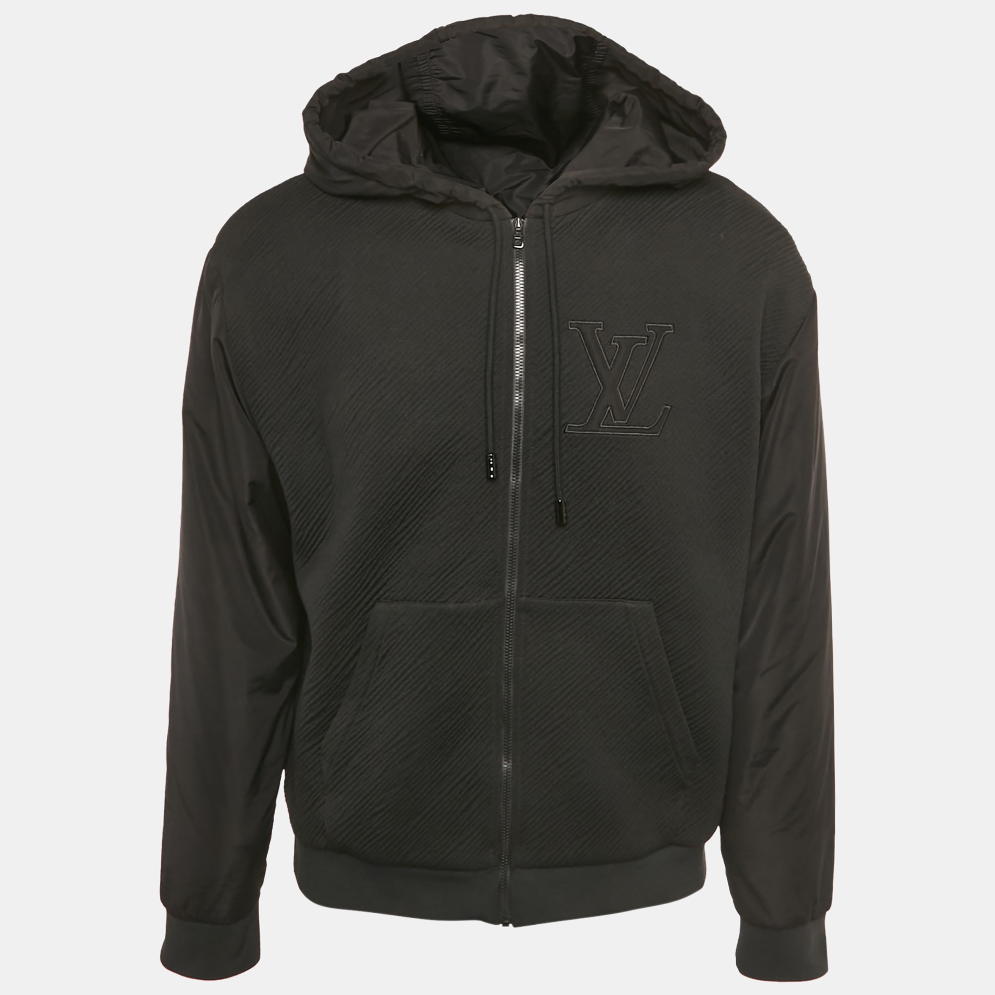 

Louis Vuitton Black Textured Nylon Zip-Up Jacket M