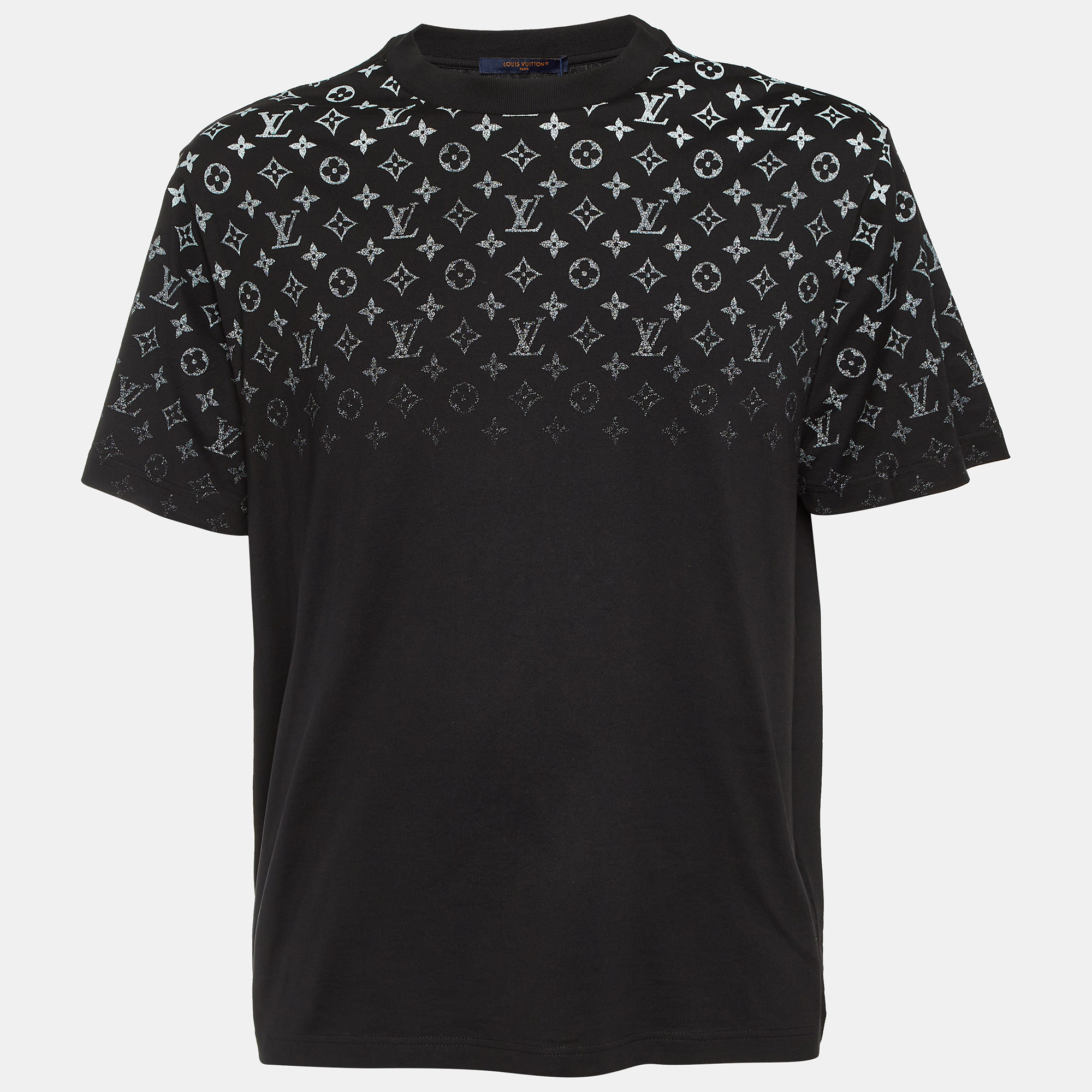 

Louis Vuitton Black Gradient Monogram Print Cotton T-Shirt L