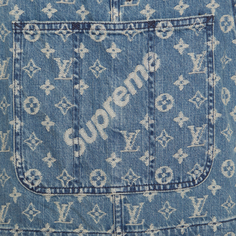 Louis Vuitton x Supreme Indigo Monogram Jacquard Denim Jeans M Louis Vuitton