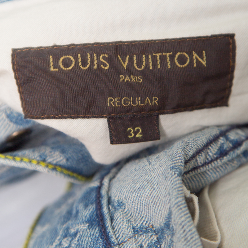 Louis Vuitton x Supreme - LV Monogram Box Logo Blue Denim Jeans