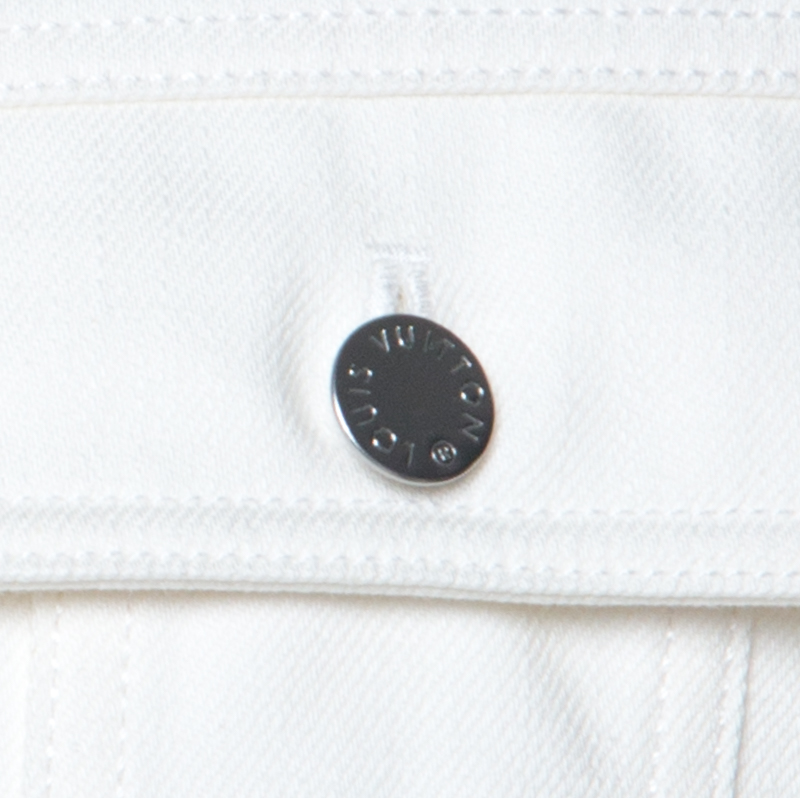 Louis Vuitton White Cotton Space Applique Denim Jacket L Louis Vuitton