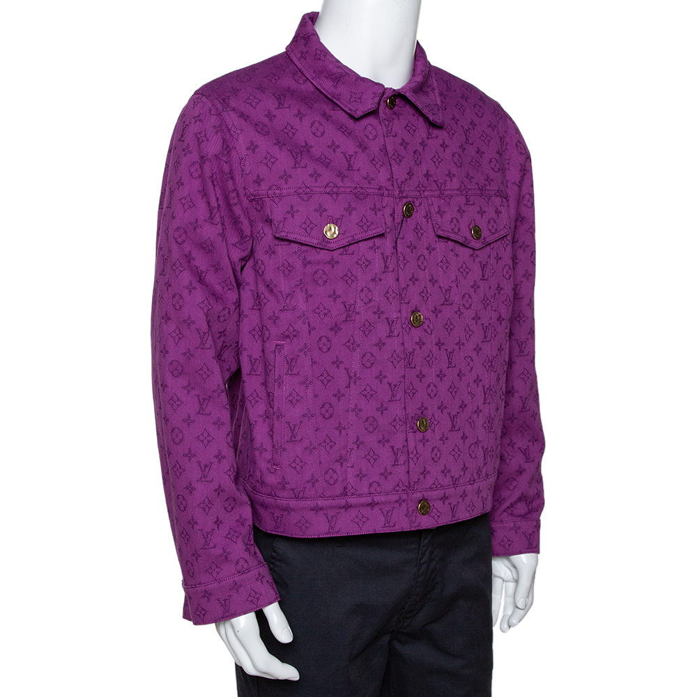 Louis Vuitton Purple Monogram Denim Jean Jacket 54 (XL) – Solestage
