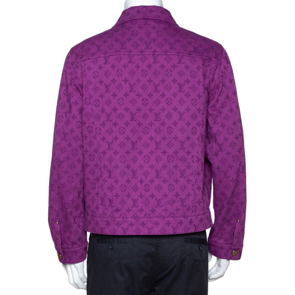 Louis Vuitton Louis Vuitton Purple Monogram Denim Button Up Jacket