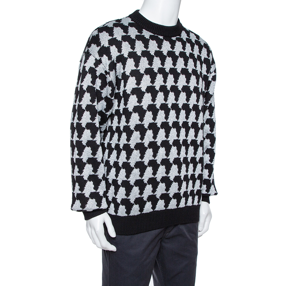 

Louis Vuitton Monochrome Lurex Jacquard Crewneck Sweater, Black