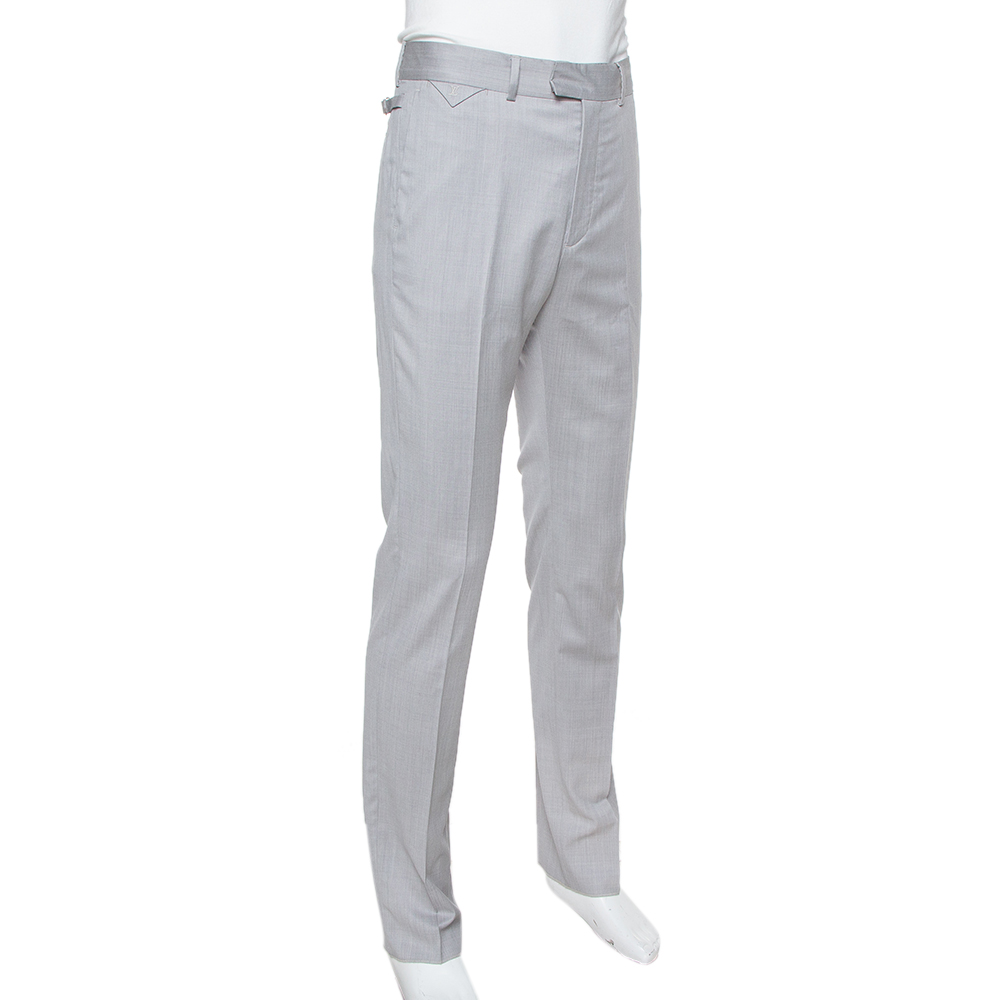 

Louis Vuitton Grey Wool Classic Slim Fit Trousers