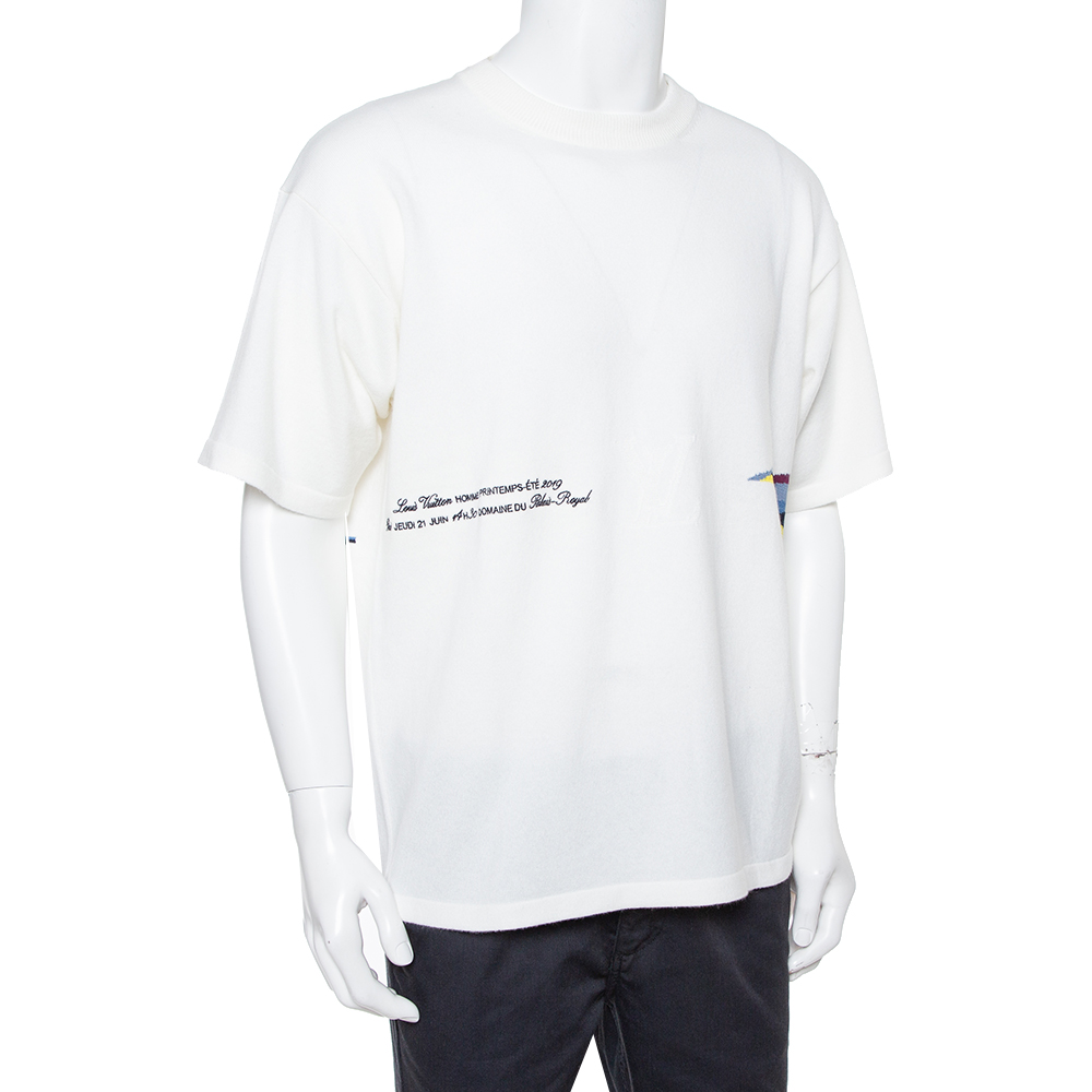 

Louis Vuitton Cream Cashmere Plain Rainbow Crewneck T Shirt