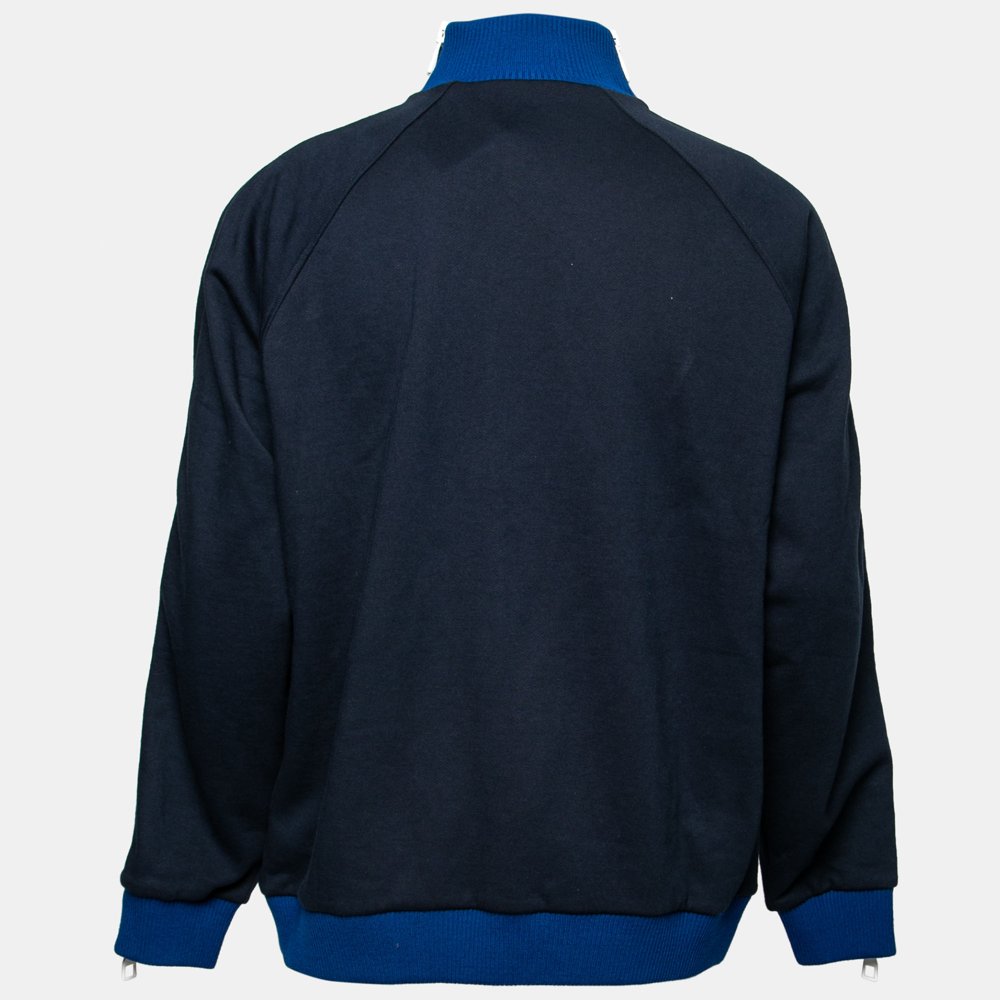 

Louis Vuitton Navy Blue Printed Cotton Zip Detail Sweatshirt