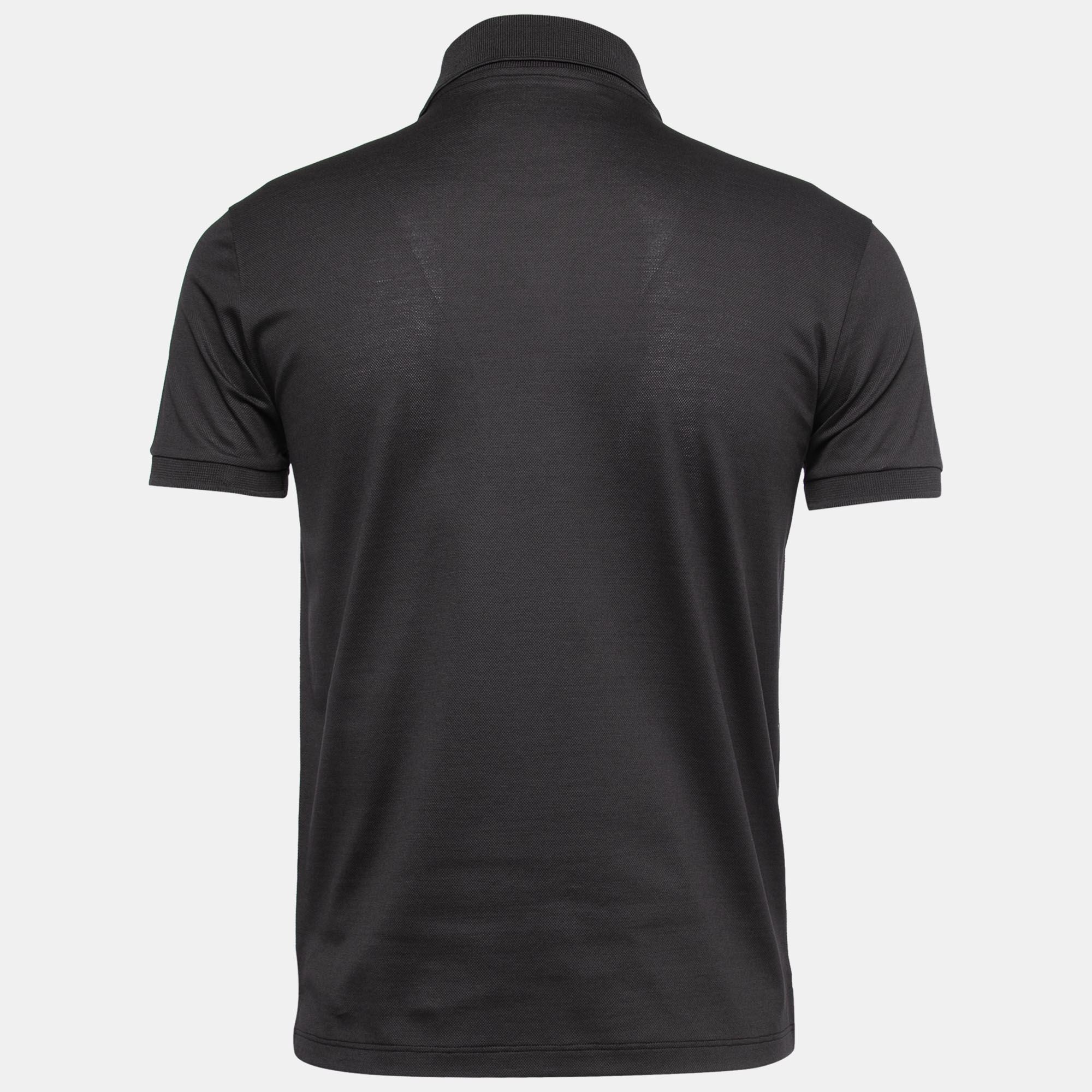 

Louis Vuitton Dark Grey Cotton Logo Embroidered Polo T-Shirt
