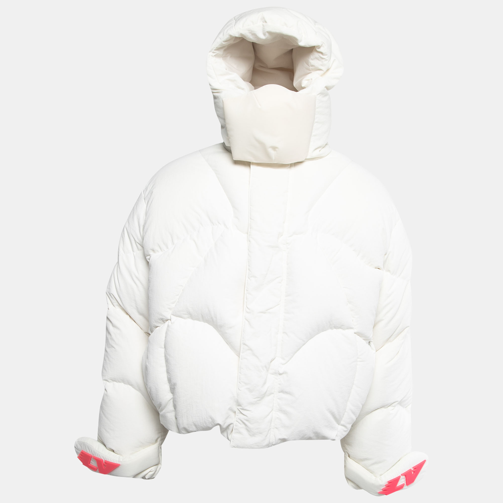 

Louis Vuitton White Down Cropped Rave Puffer Jacket