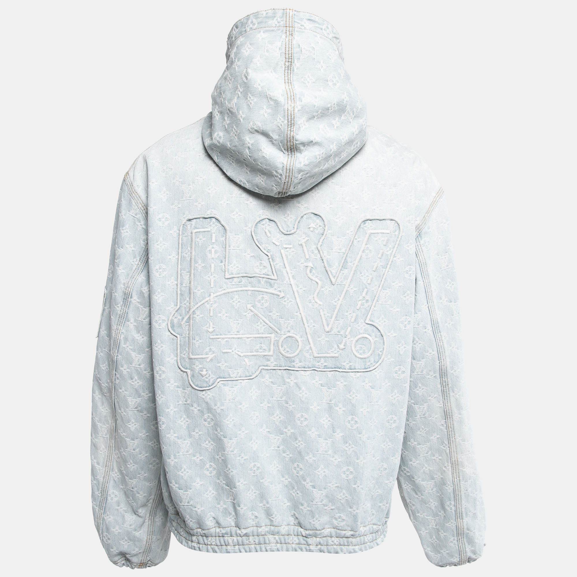 

Louis Vuitton X NBA Blue Monogram Denim Hooded Jacket