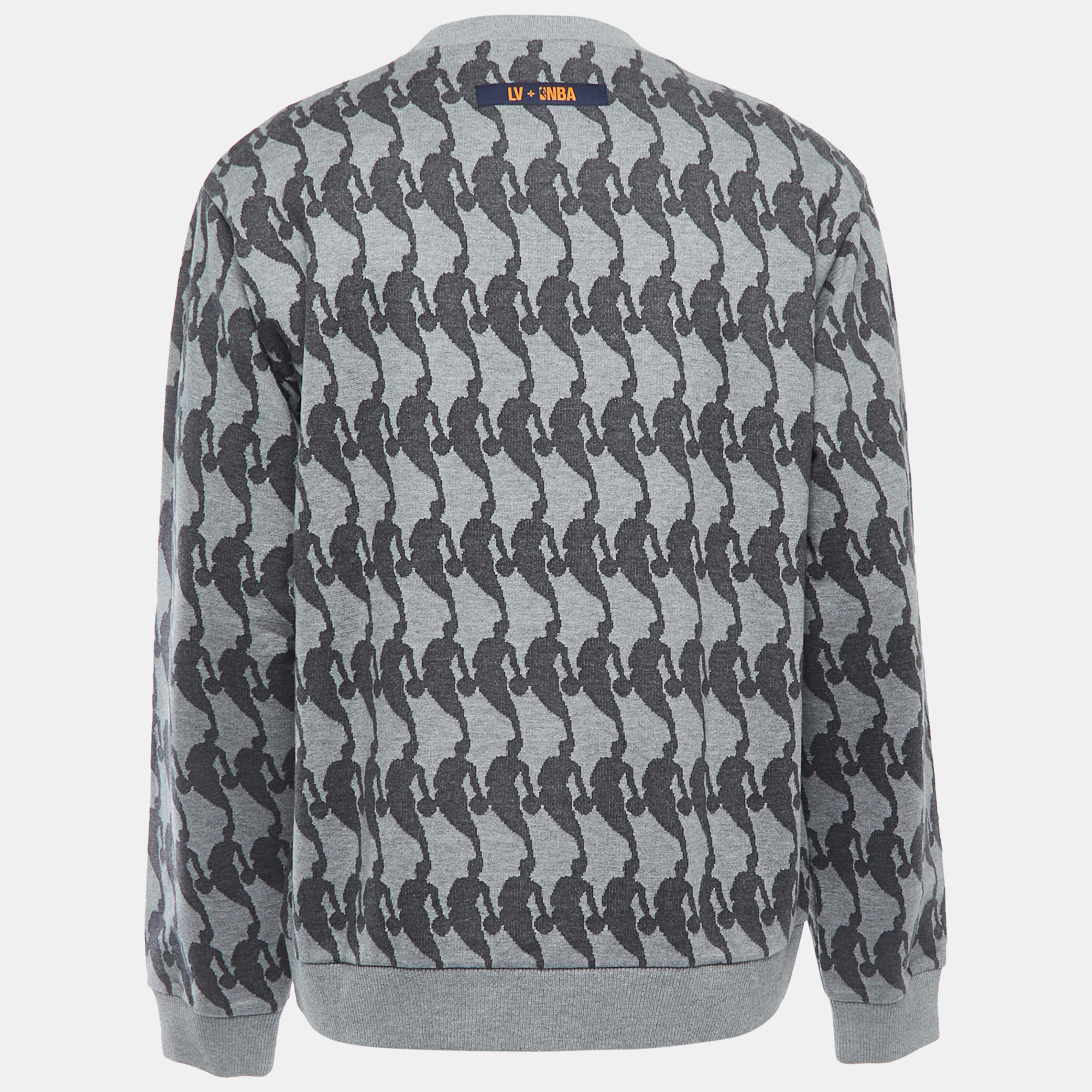 

Louis Vuitton Grey All-Over NBA Player Patterned Cotton Crew Neck Sweatshirt
