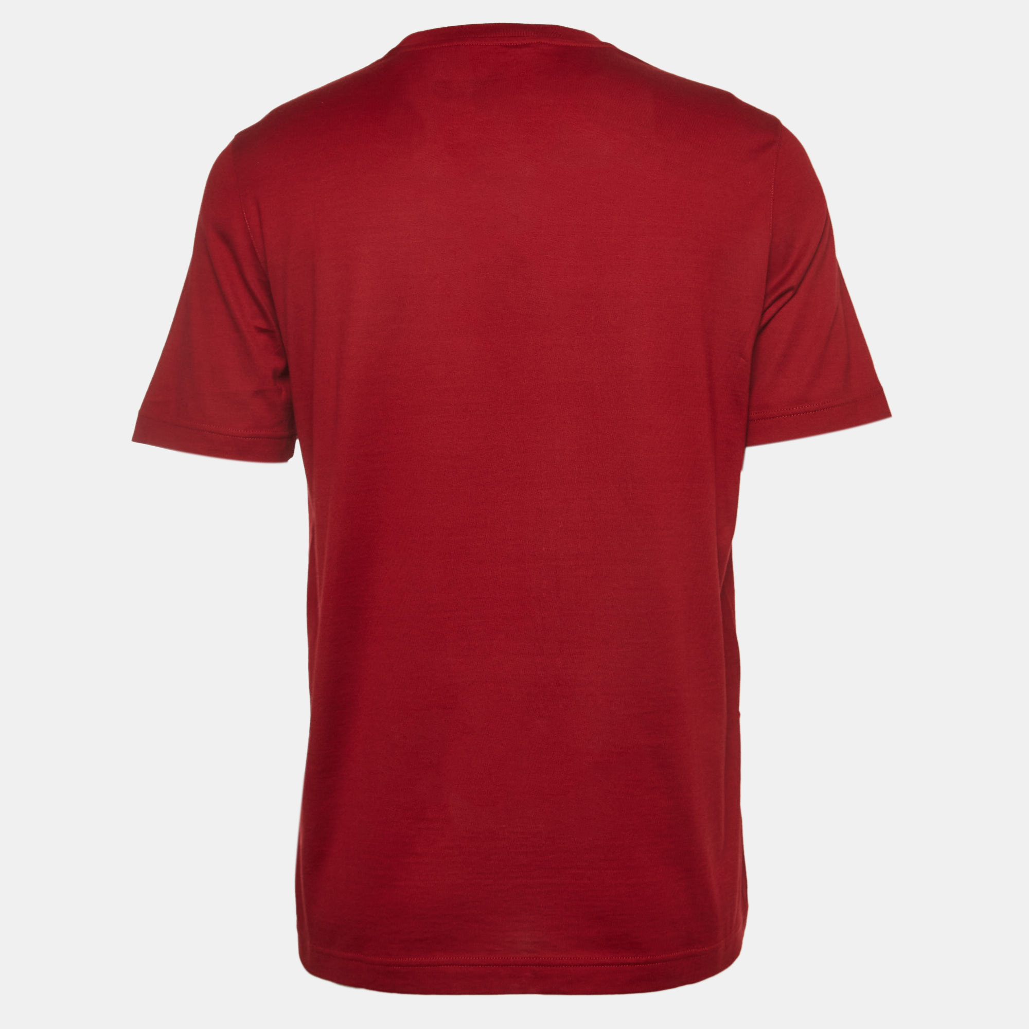 

Louis Vuitton Red Cotton Logo Embroidered Crew Neck T-Shirt
