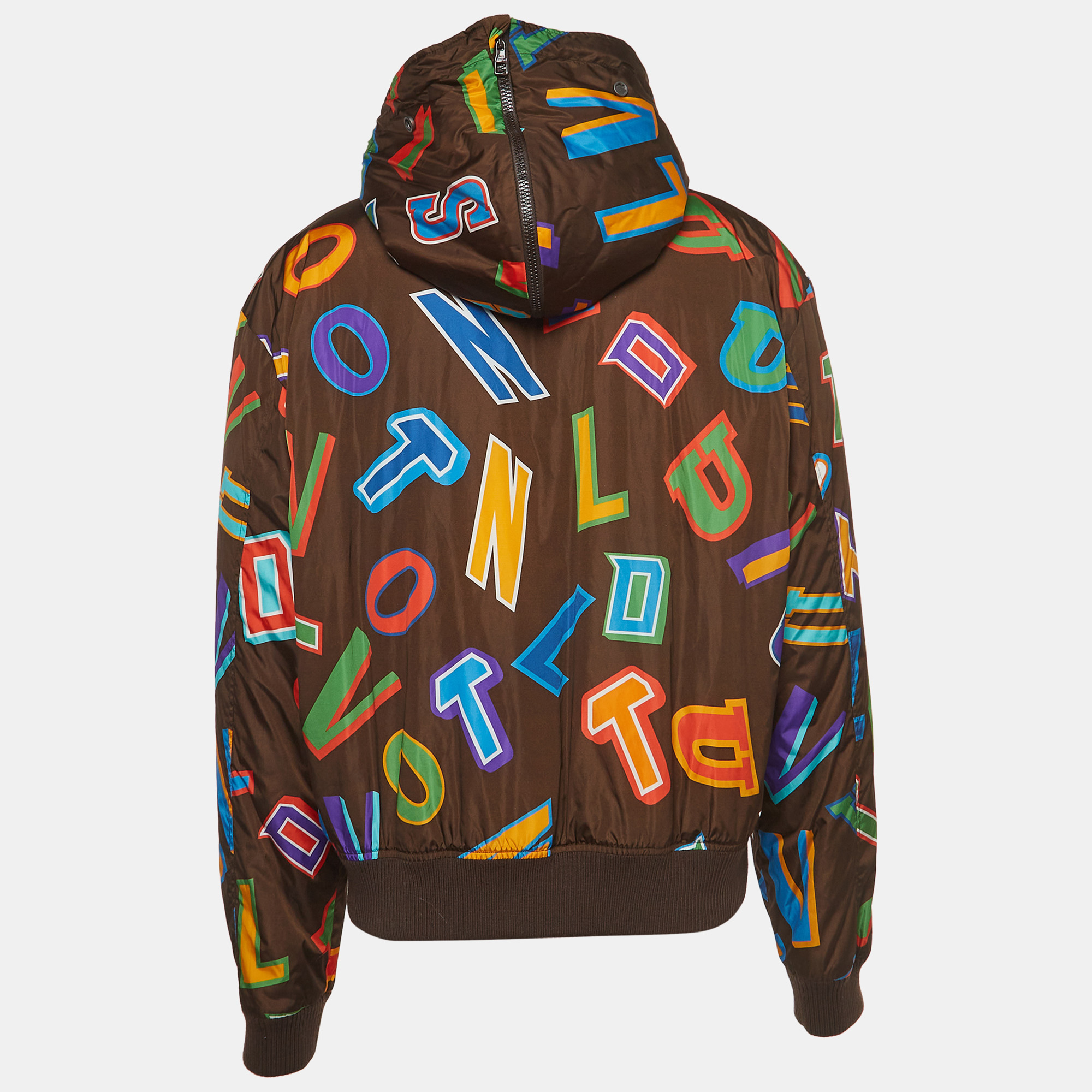 

Louis Vuitton X NBA Multicolor Letters Print Nylon Hooded Jacket