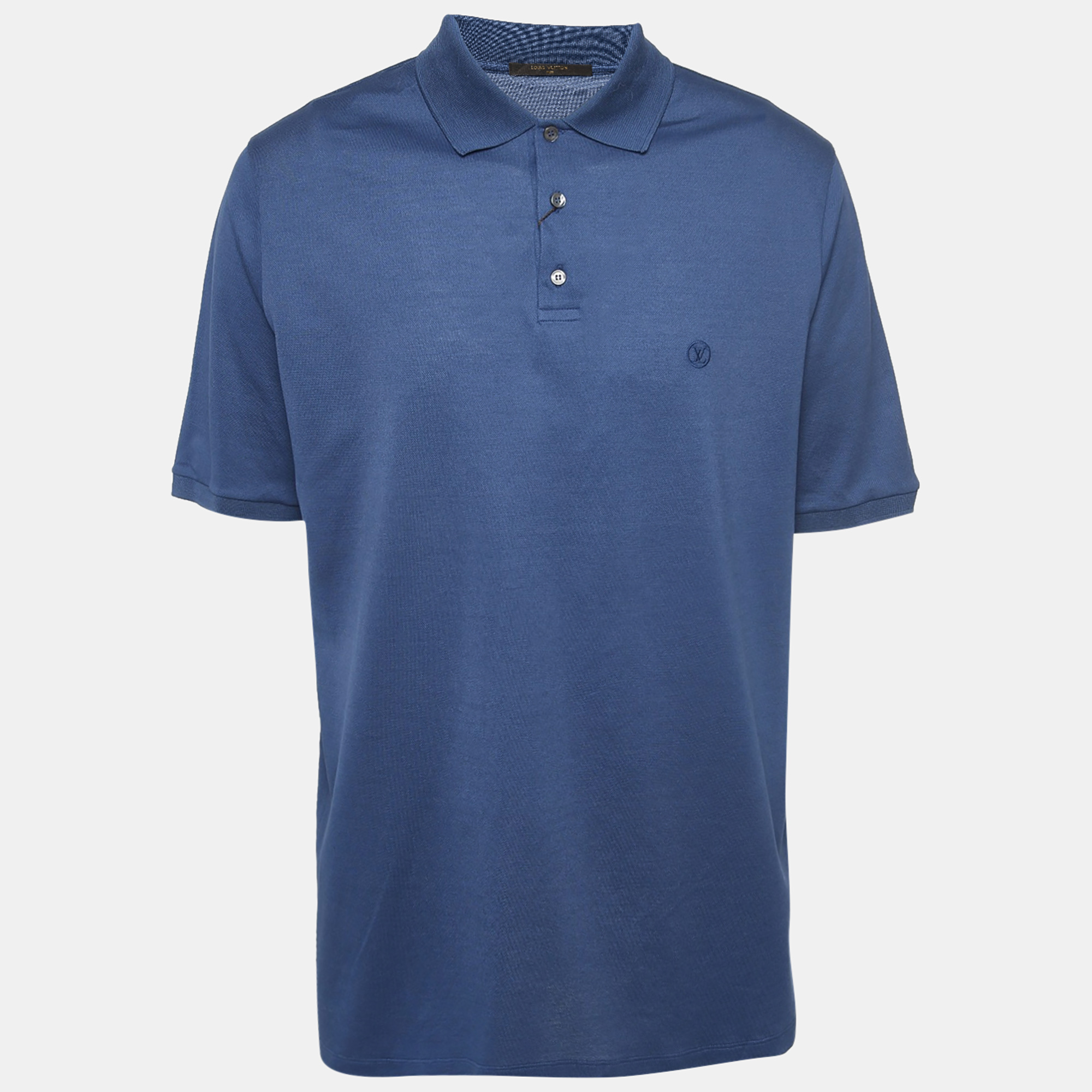 Louis Vuitton Blue Cotton Pique Polo T-Shirt 4XL