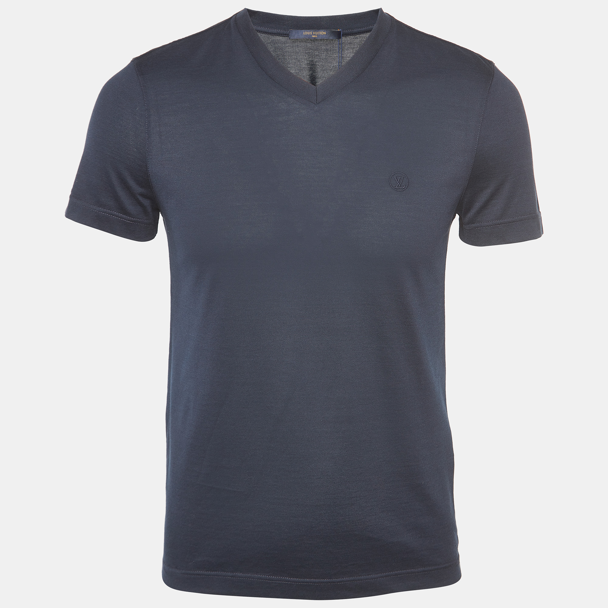 

Louis Vuitton Navy Blue Cotton V-Neck T-Shirt XS