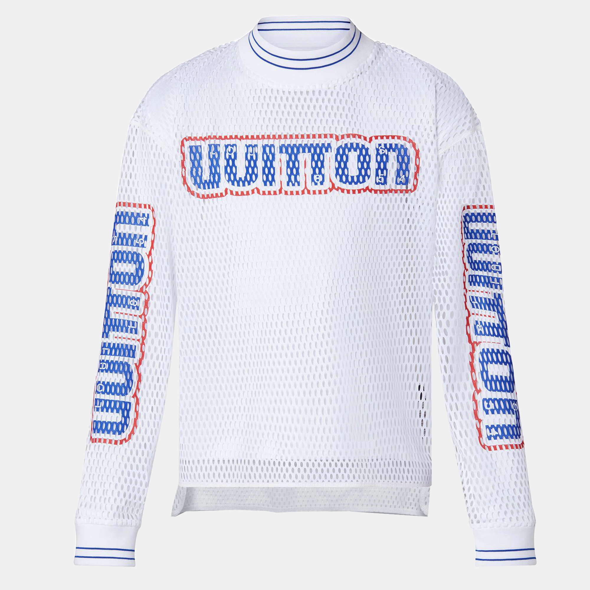 

Louis Vuitton White LV Graphic Mesh Long Sleeve T-Shirt L