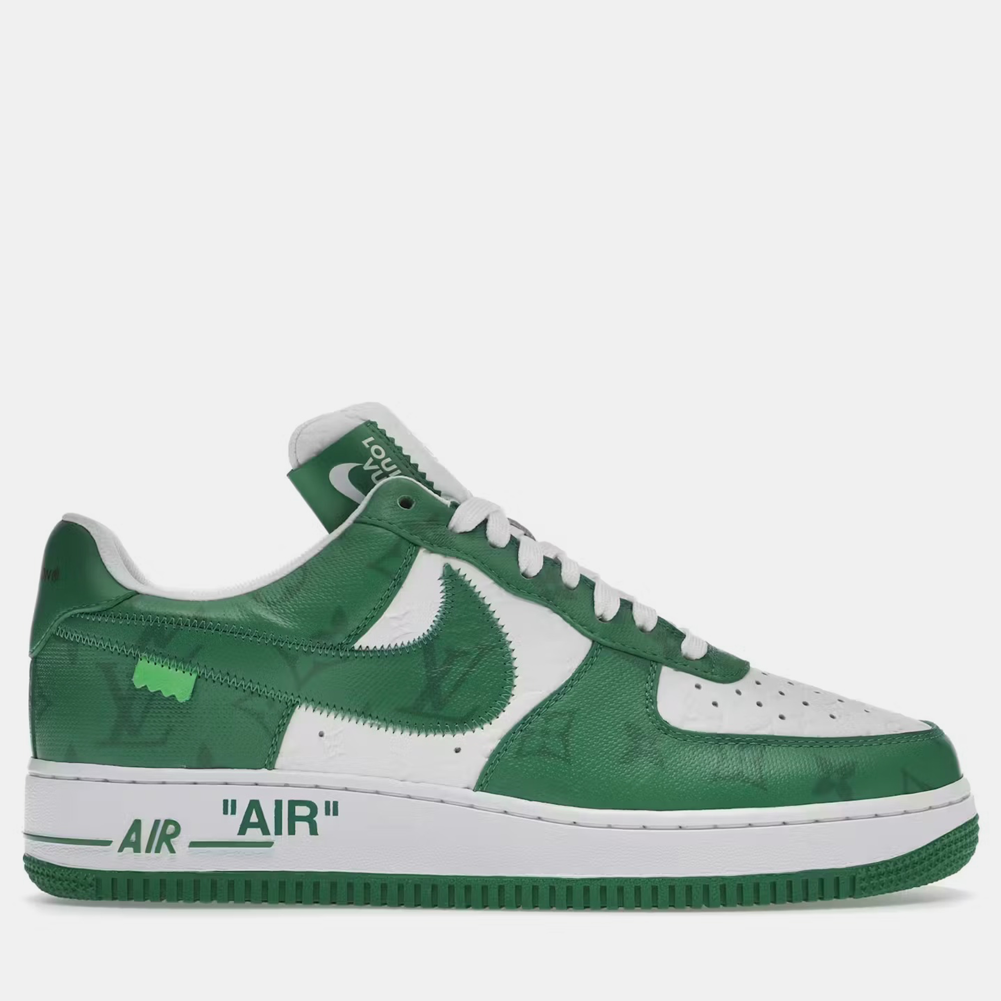 

Louis Vuitton X Nike White/Green Leather Air Force 1 By Virgil Abloh Low Top Sneaker EU