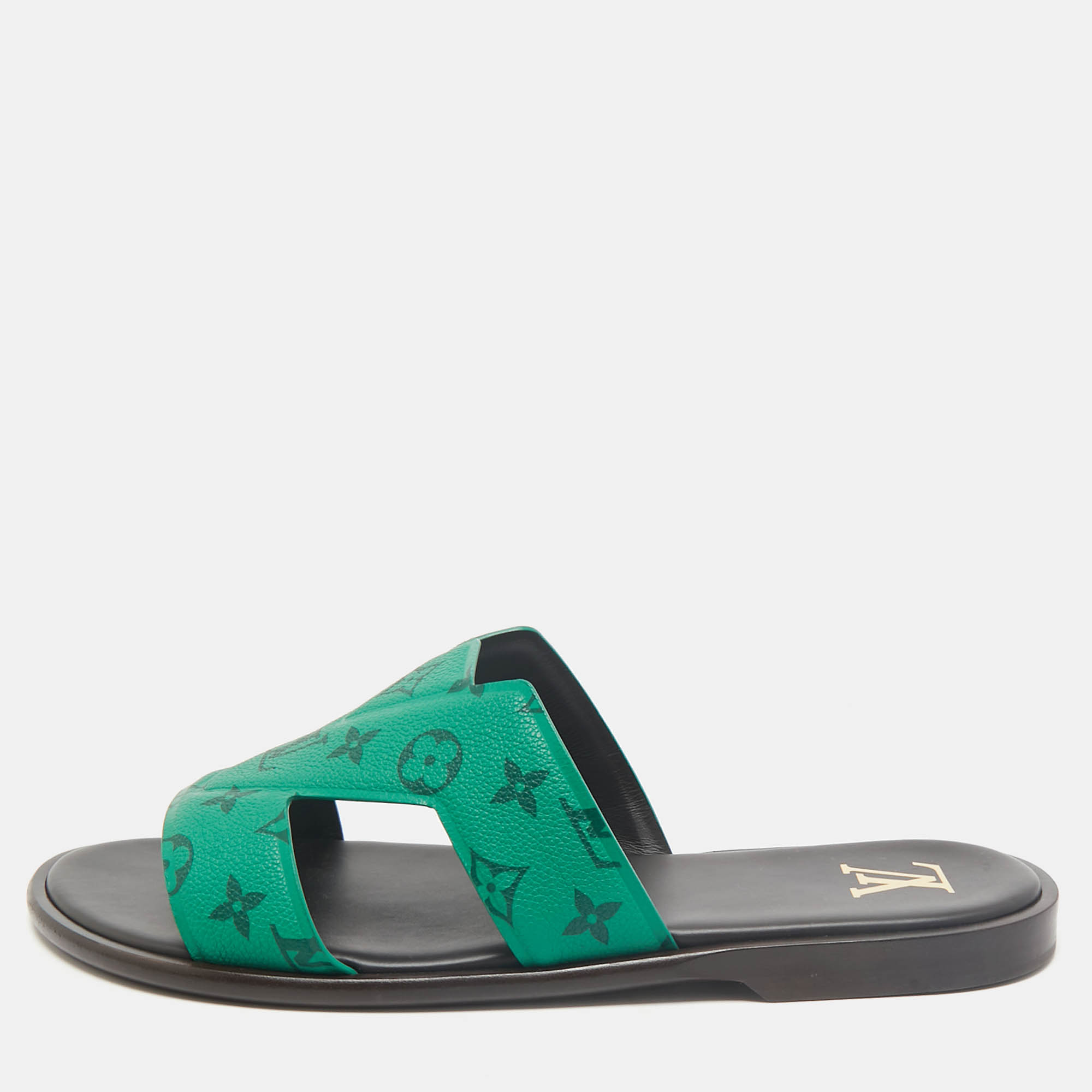

Louis Vuitton Green Leather LV Oasis Slide Sandals Size 43.5