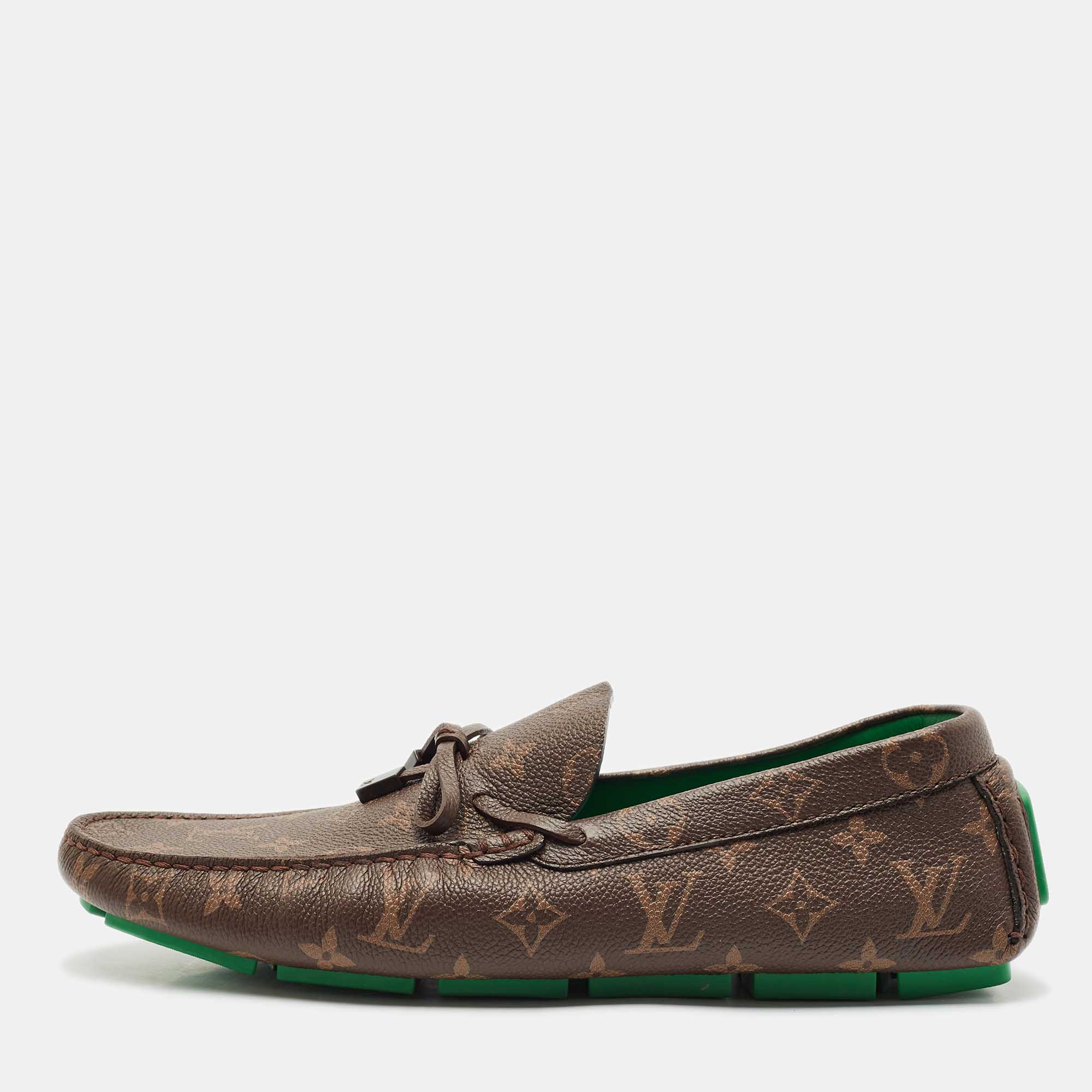 

Louis Vuitton Monogram Canvas LV Driver Loafers Size 43, Brown