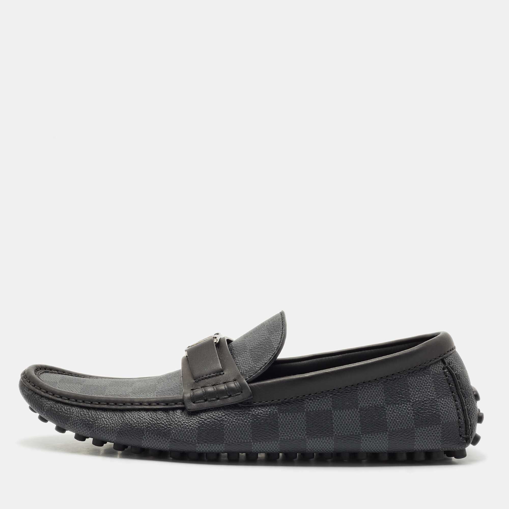 

Louis Vuitton Damier Graphite Canvas Hockenheim Loafers Size 43, Black