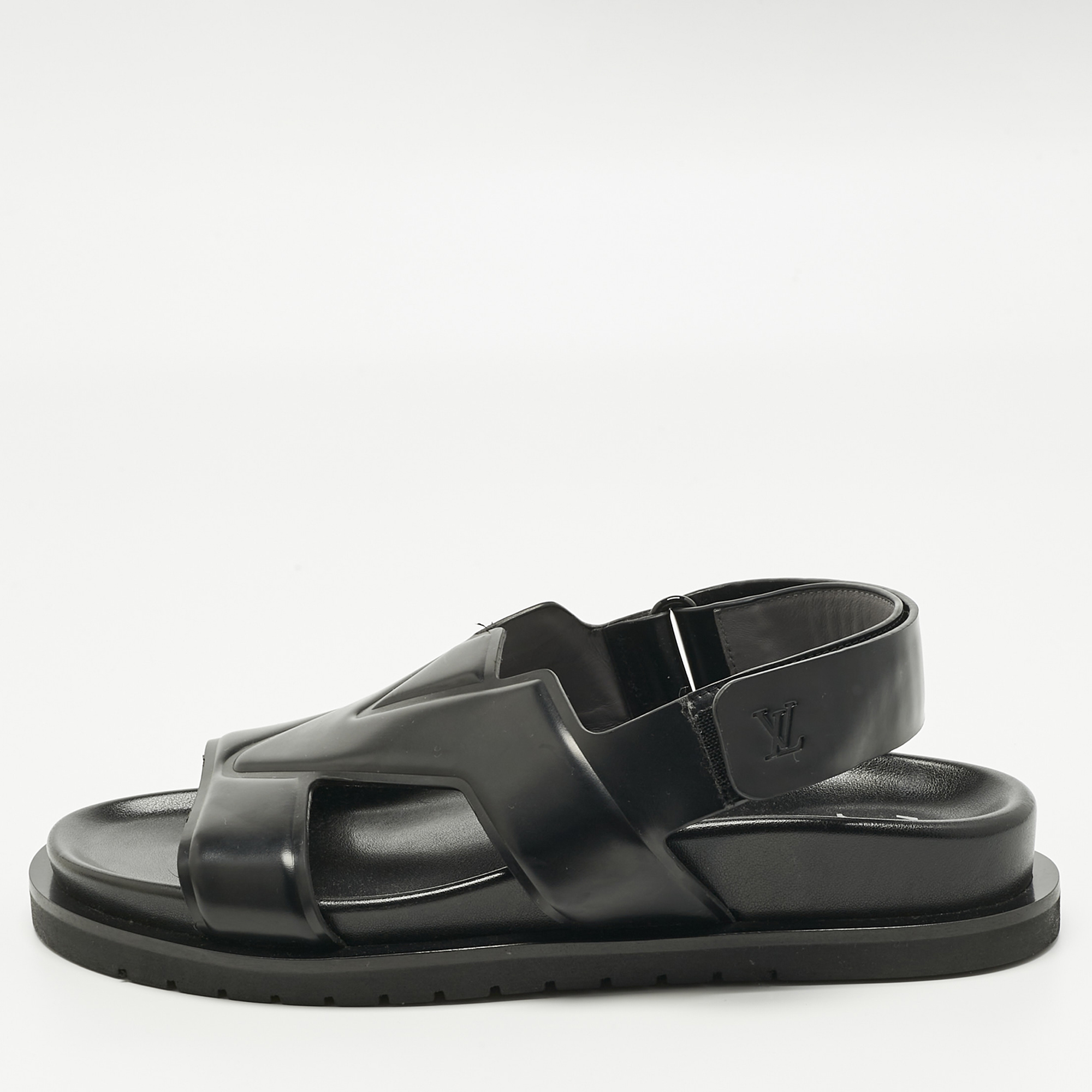 

Louis Vuitton Black Leather LV Oasis Slingback Slide Sandals Size 40