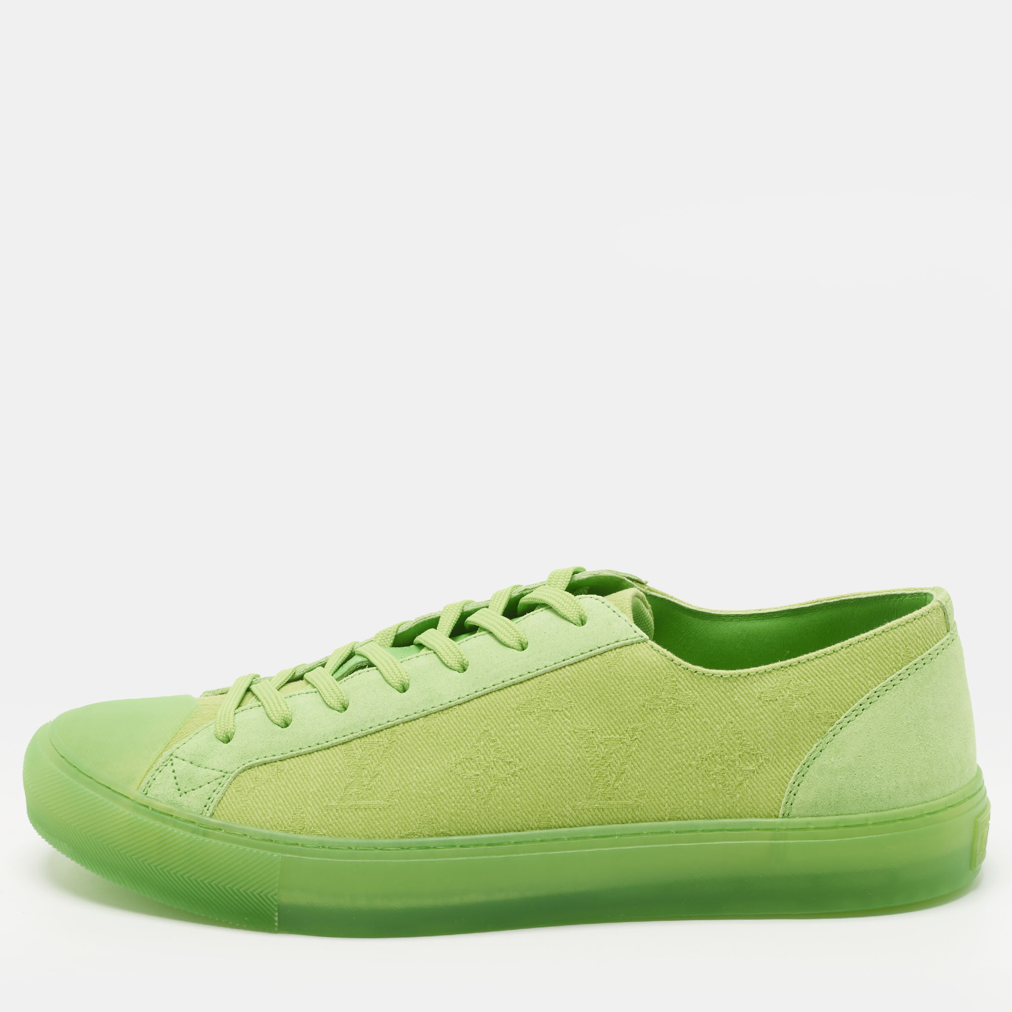 

Louis Vuitton Tattoo Size 43 Green Monogram Canvas and Suede Low Top Sneakers