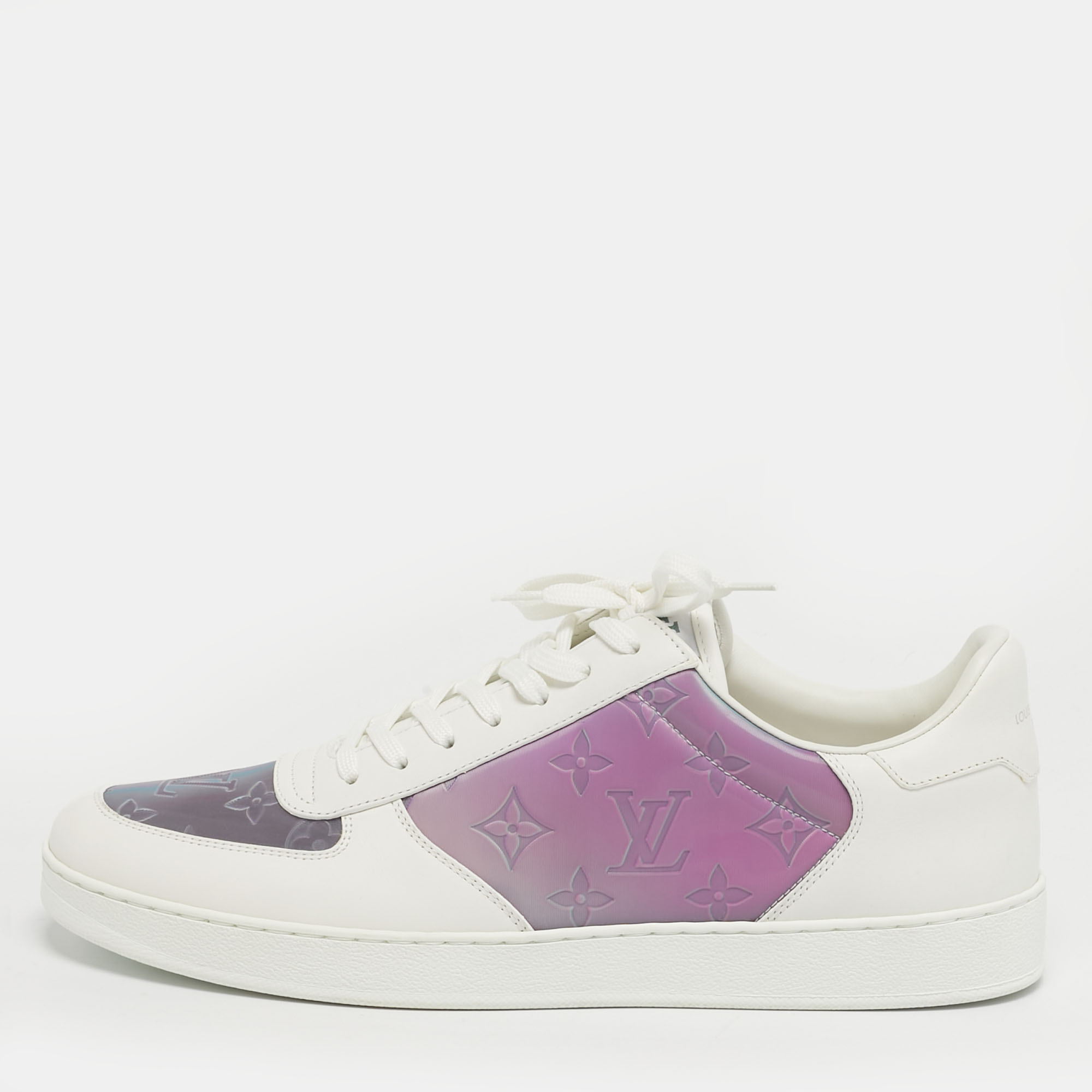 

Louis Vuitton Rivoli Size 42.5 White/Iridescent Leather and Monogram PVC Low Top Sneakers