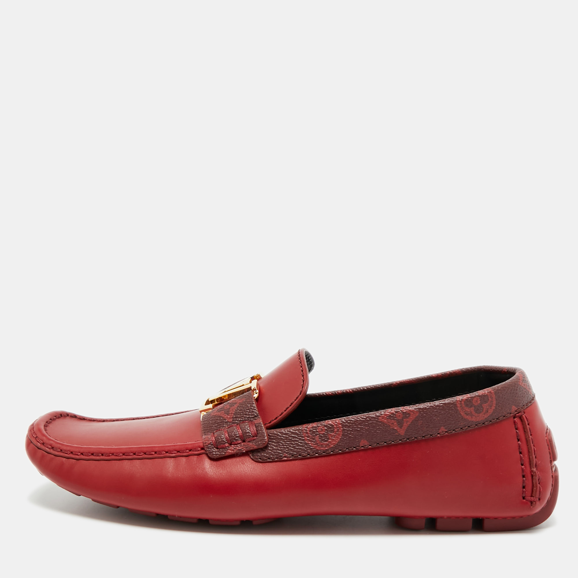 

Louis Vuitton Monte Carlo Size 43 Burgundy Monogram Canvas and Leather Loafers