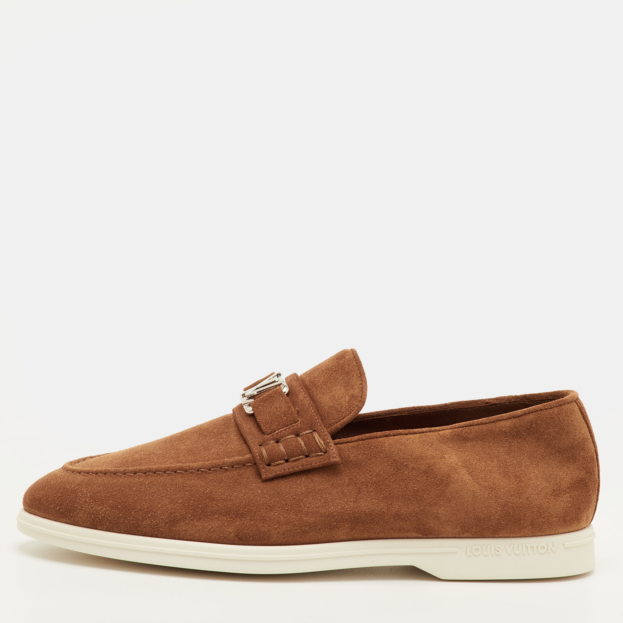 

Louis Vuitton Estate Size 41.5 Brown Suede Slip On Loafers