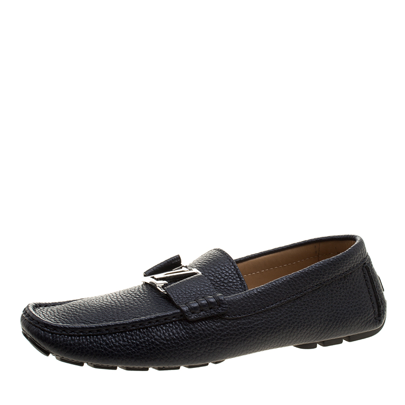 مملوكة مسبقًا Louis Vuitton Dark Blue Leather Monte Carlo Loafers Size 43