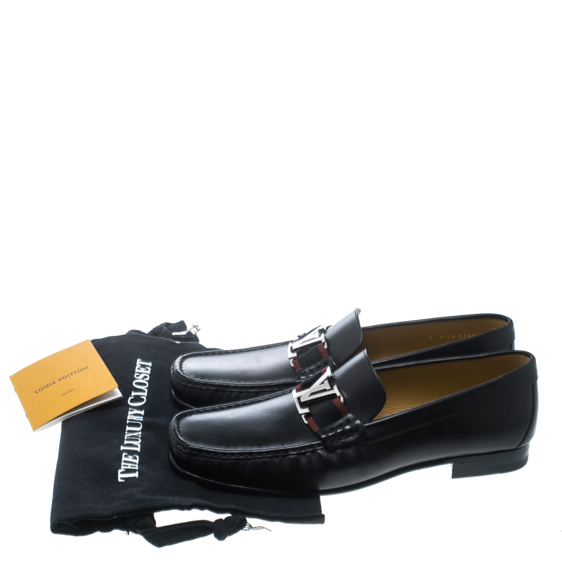 Louis Vuitton Black Leather Montaigne Loafers Size 43 Louis Vuitton